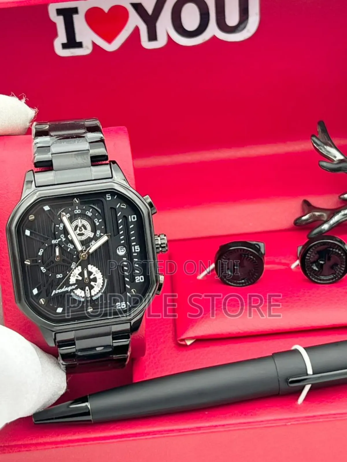 Poedagar Chronograph Watch, Cufflinks and Pen Set