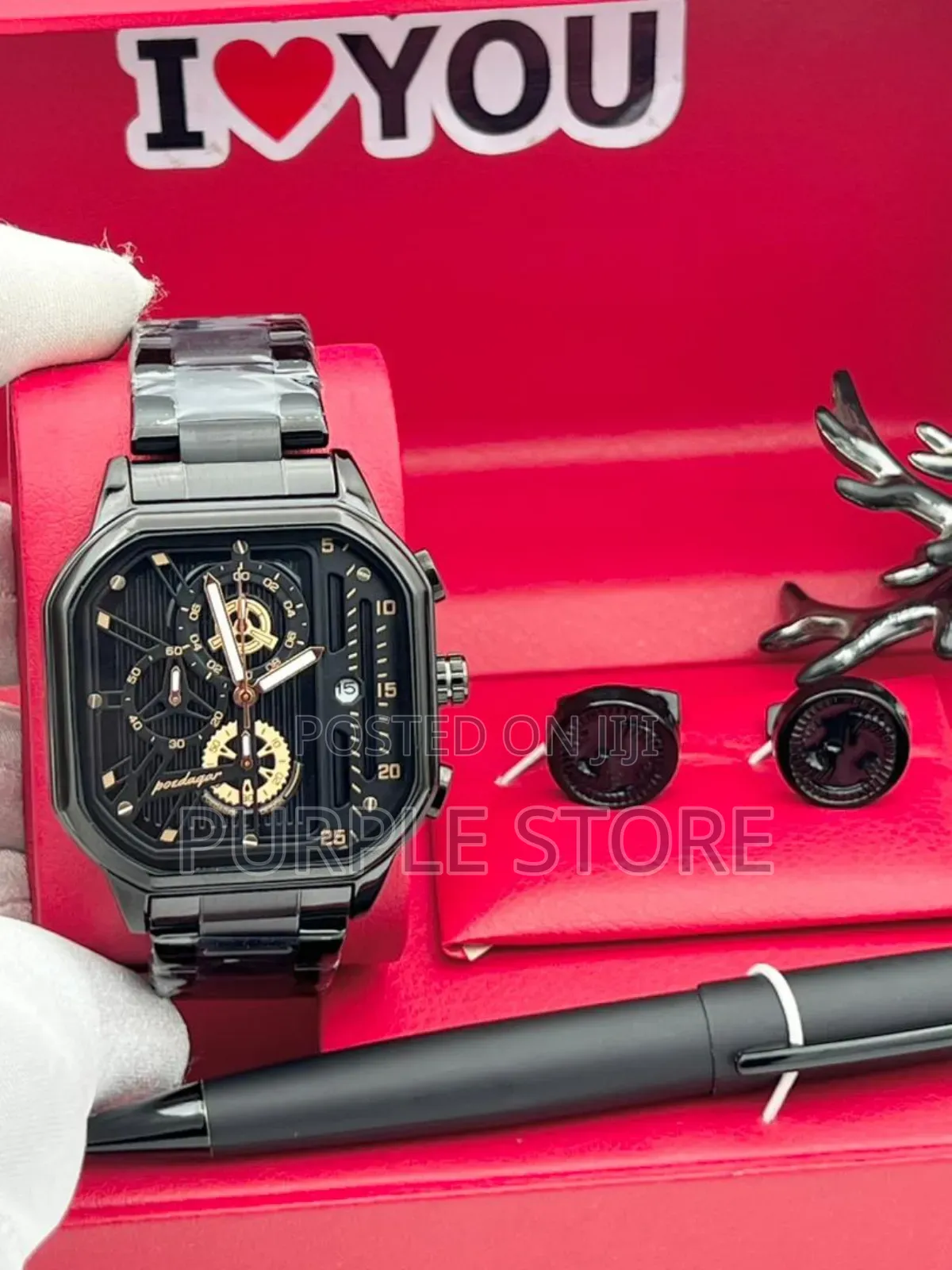 Poedagar Chronograph Watch, Cufflinks and Pen Set