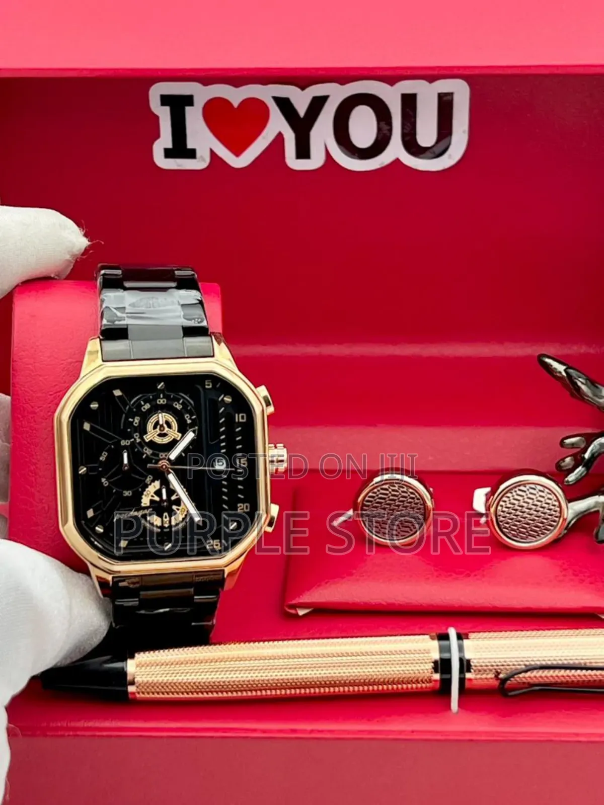 Poedagar Chronograph Watch, Cufflinks and Pen Set