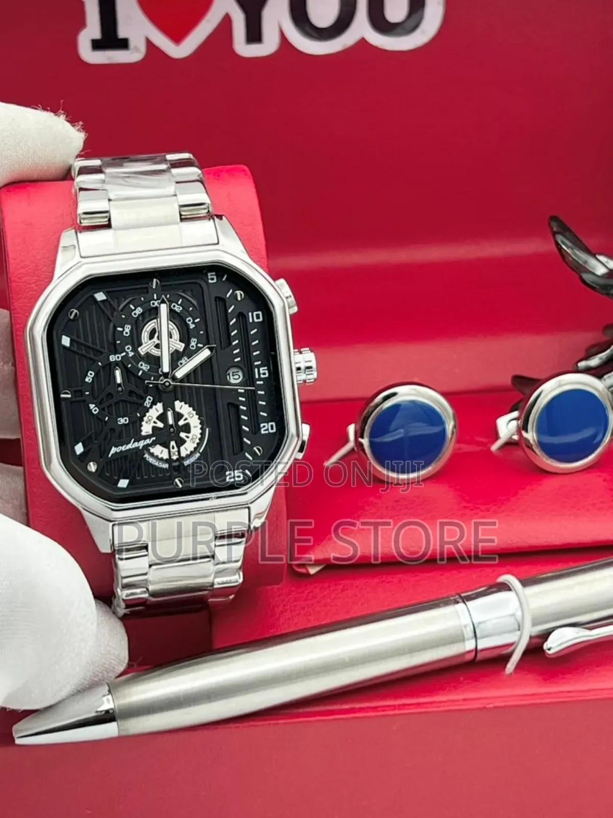 Poedagar Chronograph Watch, Cufflinks and Pen Set