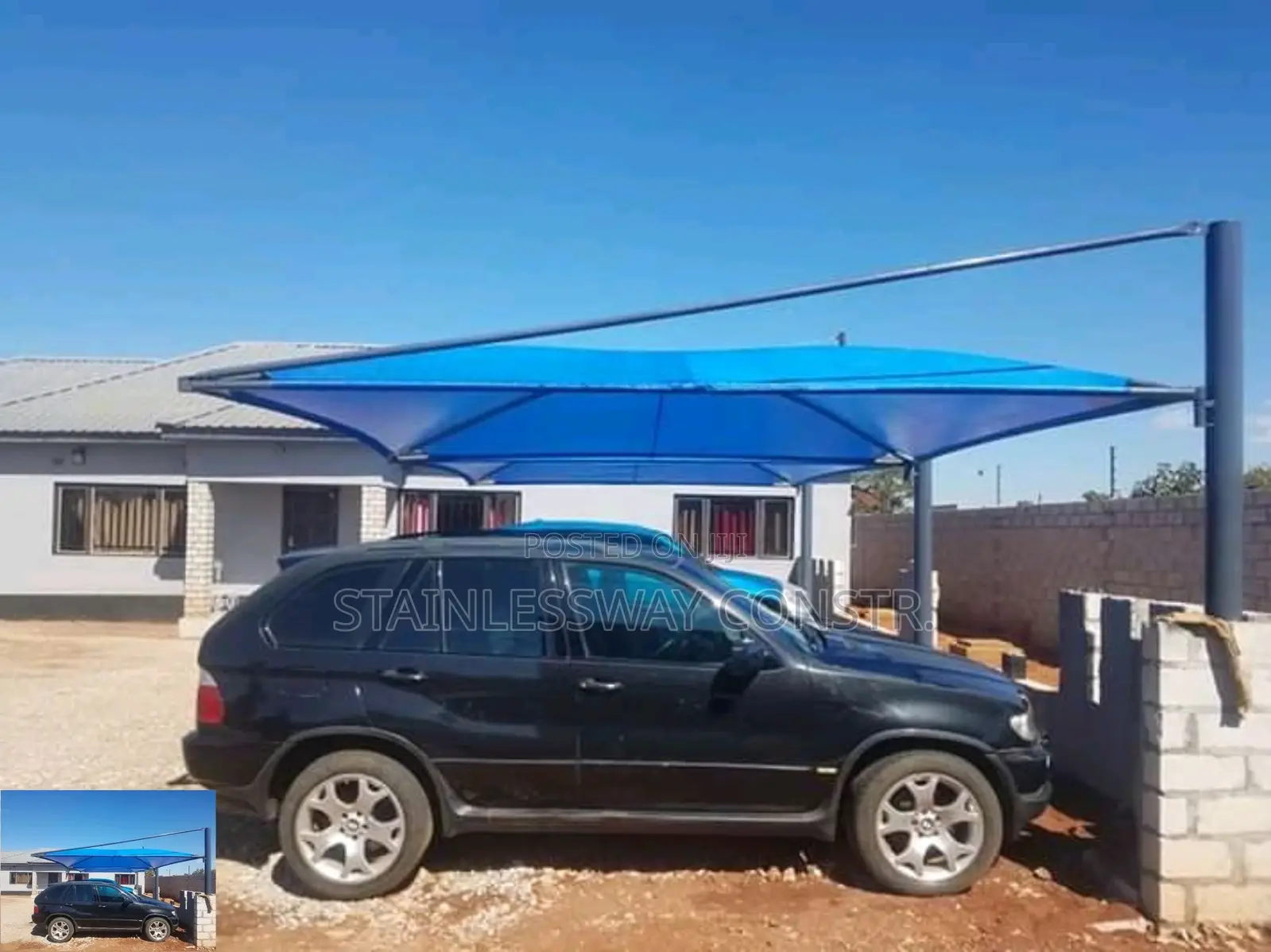 Ocean Breeze Carport Metalwork Carport With Blue Roofing