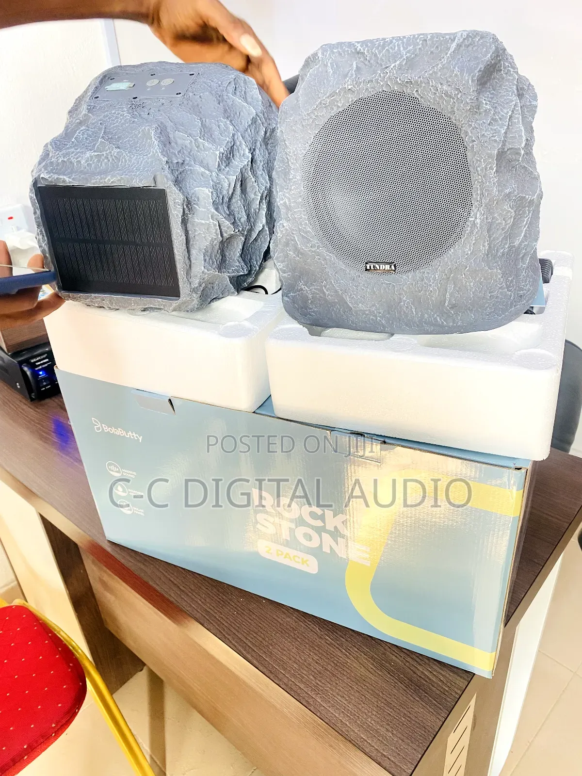 Rock Outdoor Solar Speaker Pair