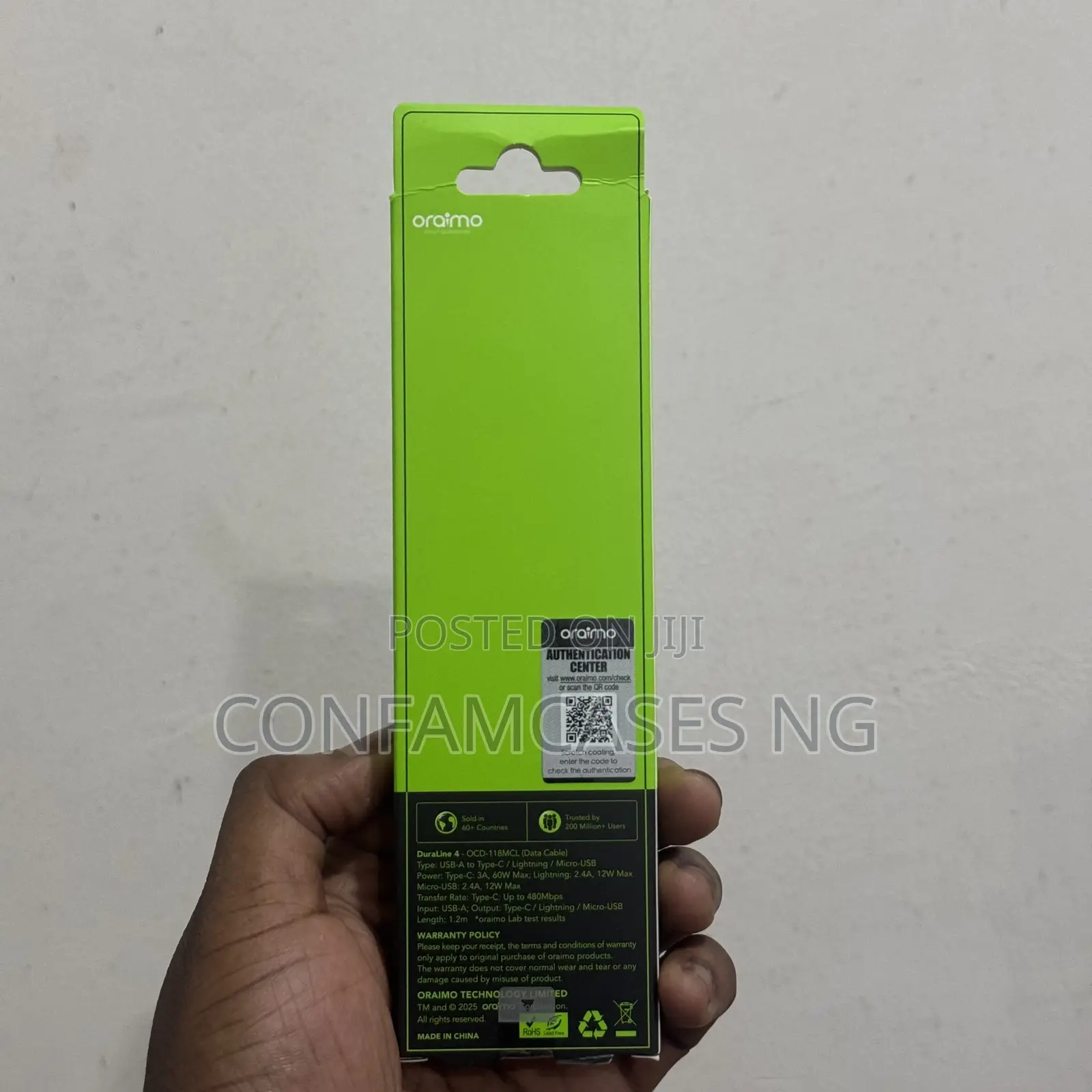 Oraimo Duraline 4 3 in 1 Cable Cord