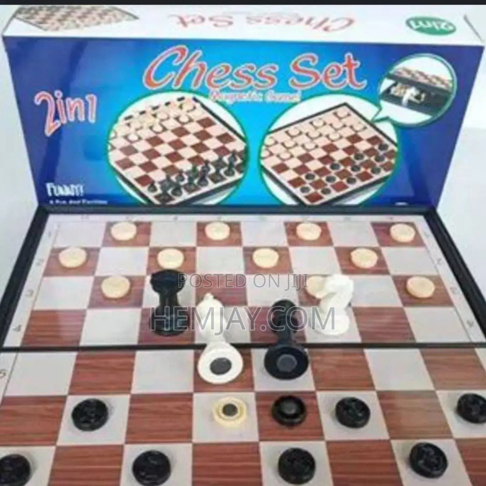 Magnetic 2in1 Chess and Draught Board Set. (Click Image to See More 
