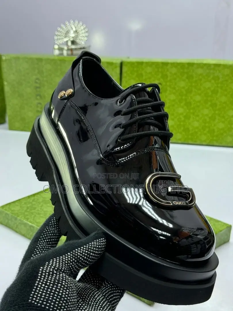 Luxury Black Patterned Leather Men’S Shoes – Fully Boxed