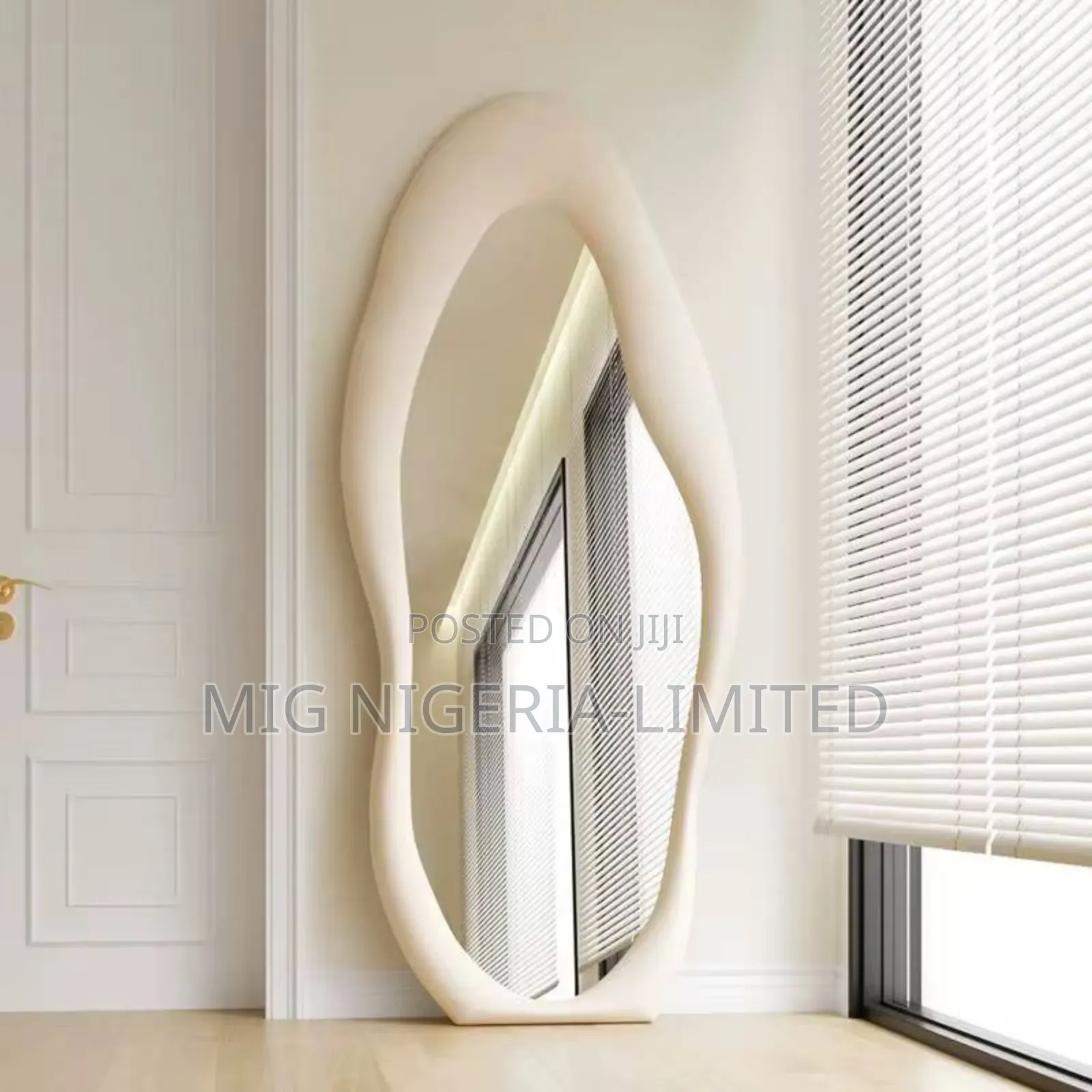 Full Length Floor Mirror, Irregular Wavy Wave Arched Design 60cmx160cm