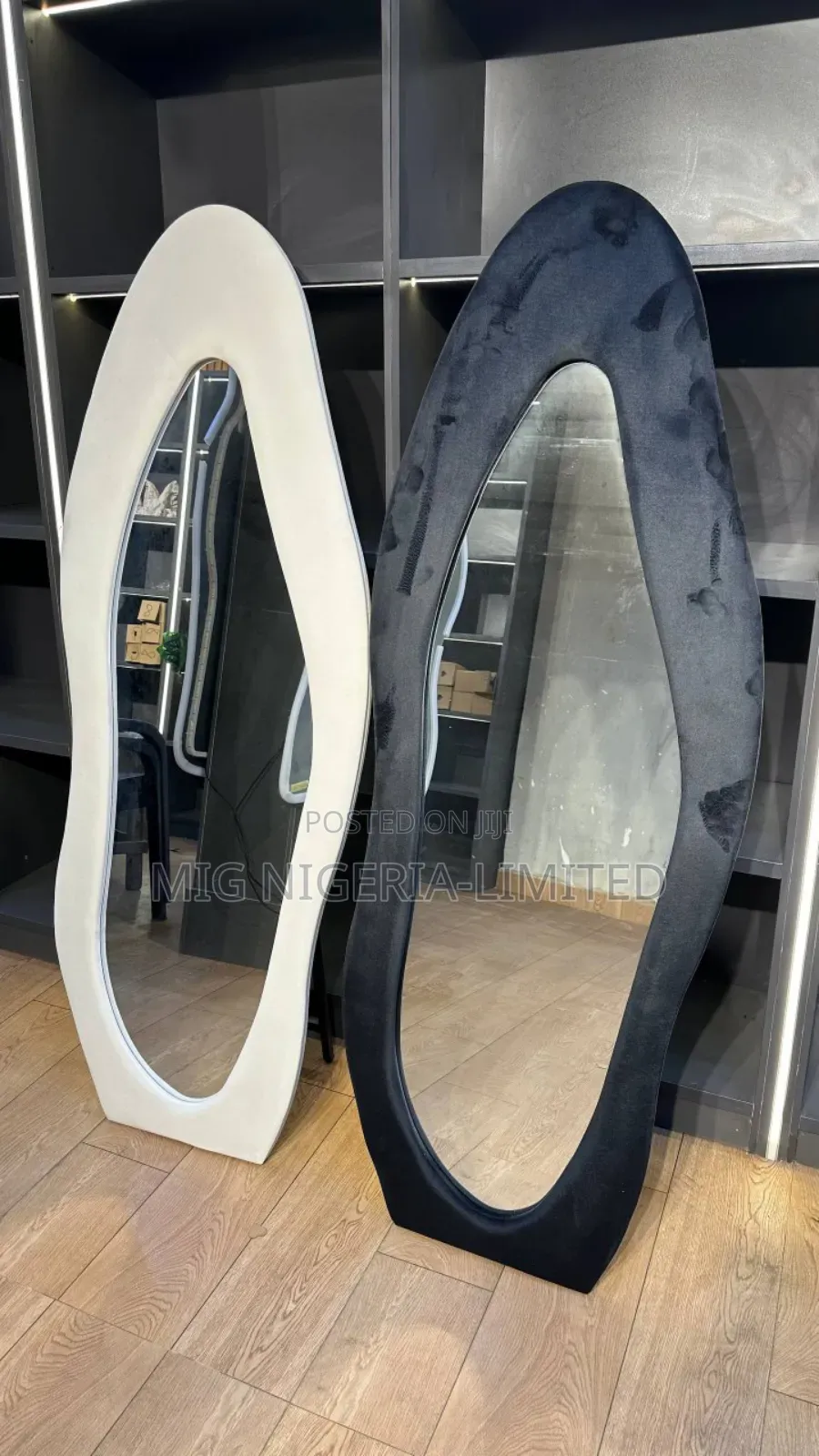 Full Length Floor Mirror, Irregular Wavy Wave Arched Design 60cmx160cm