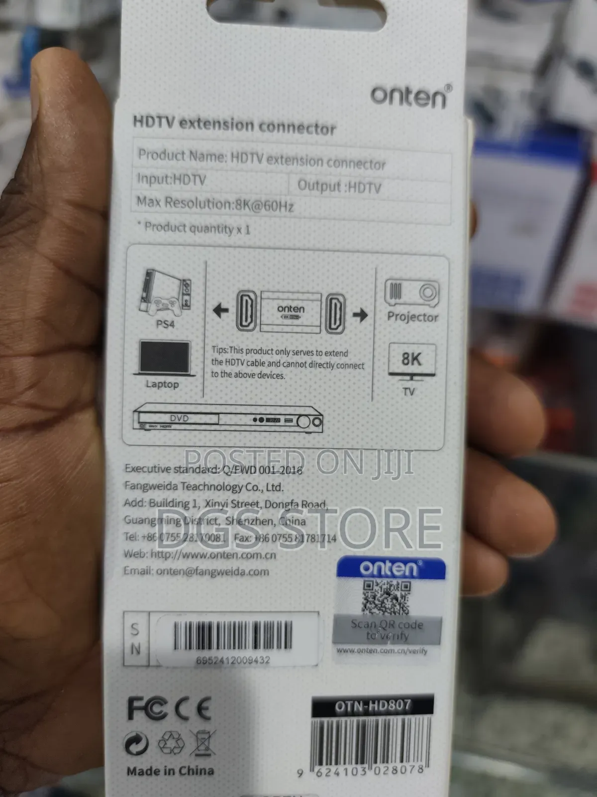 Onten Otn Hd807 HDTV Extension Hdmi Female to Female Adapter