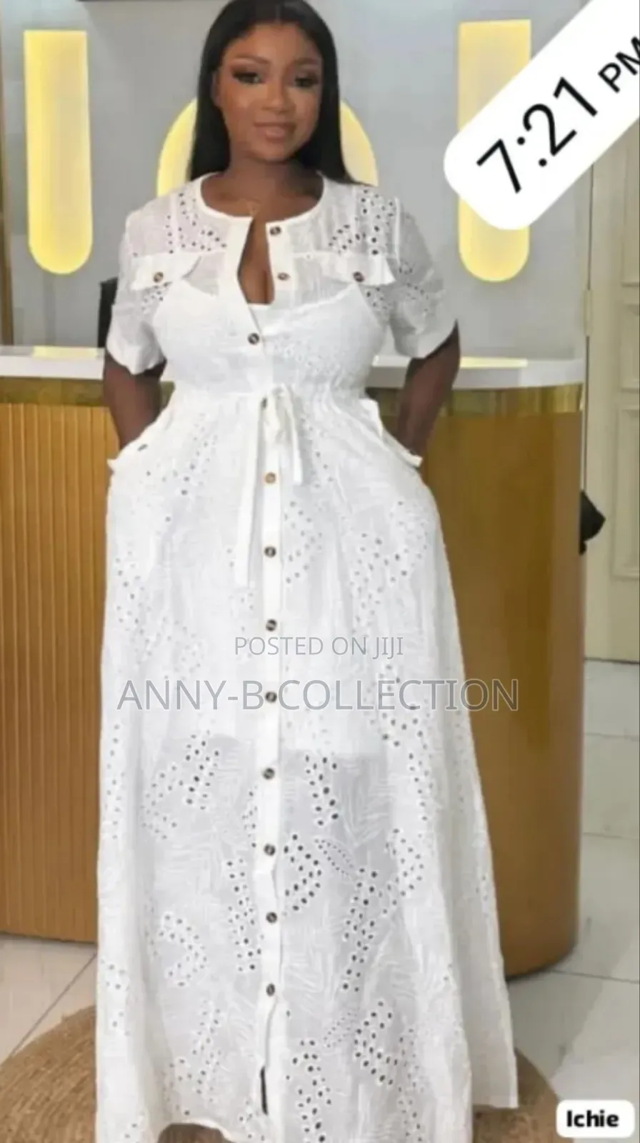 Unique Lace Off White Women Long Dress