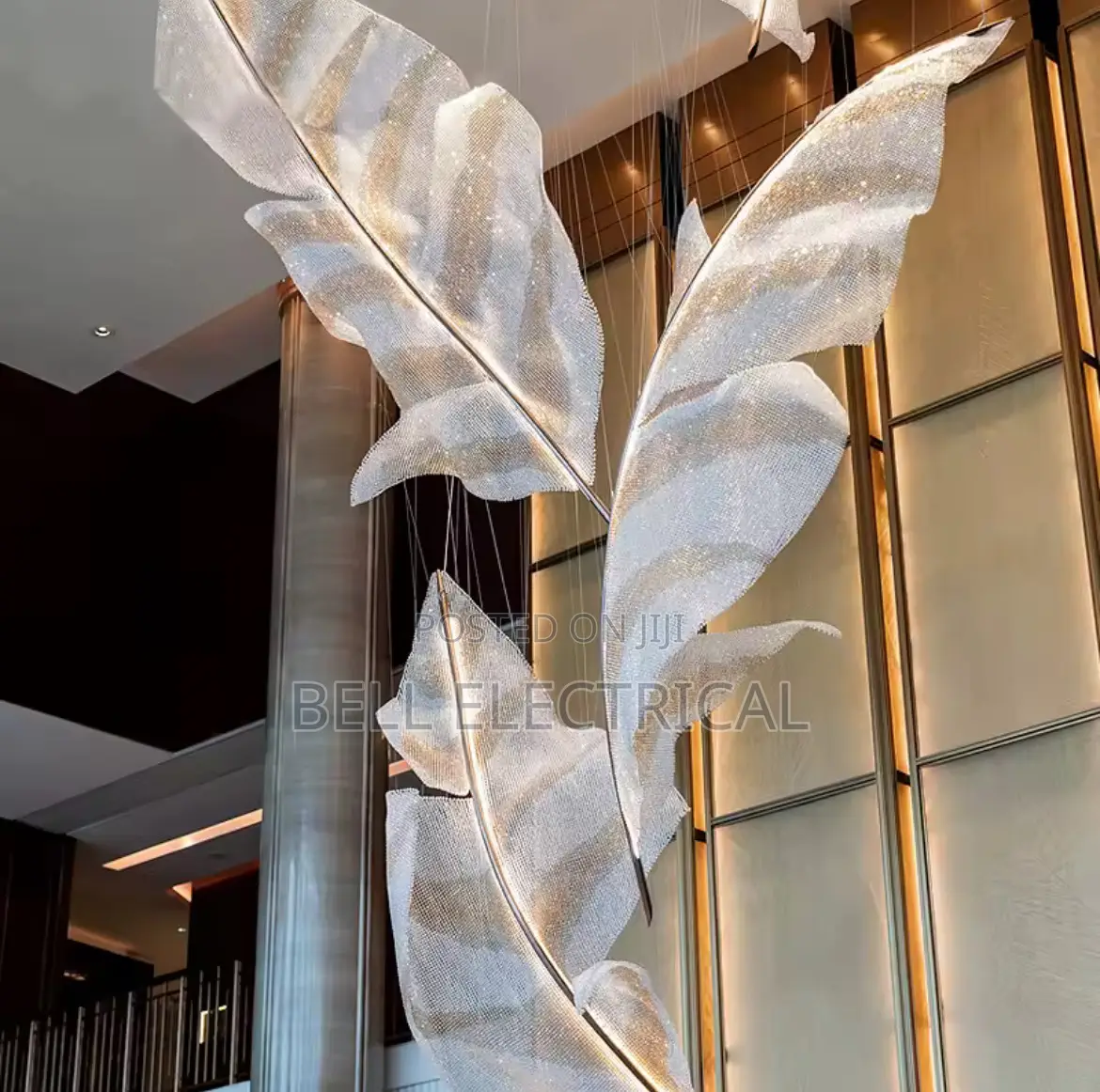 Personalized Chandeliers Hotel Lobby Crystal Bead Leaf