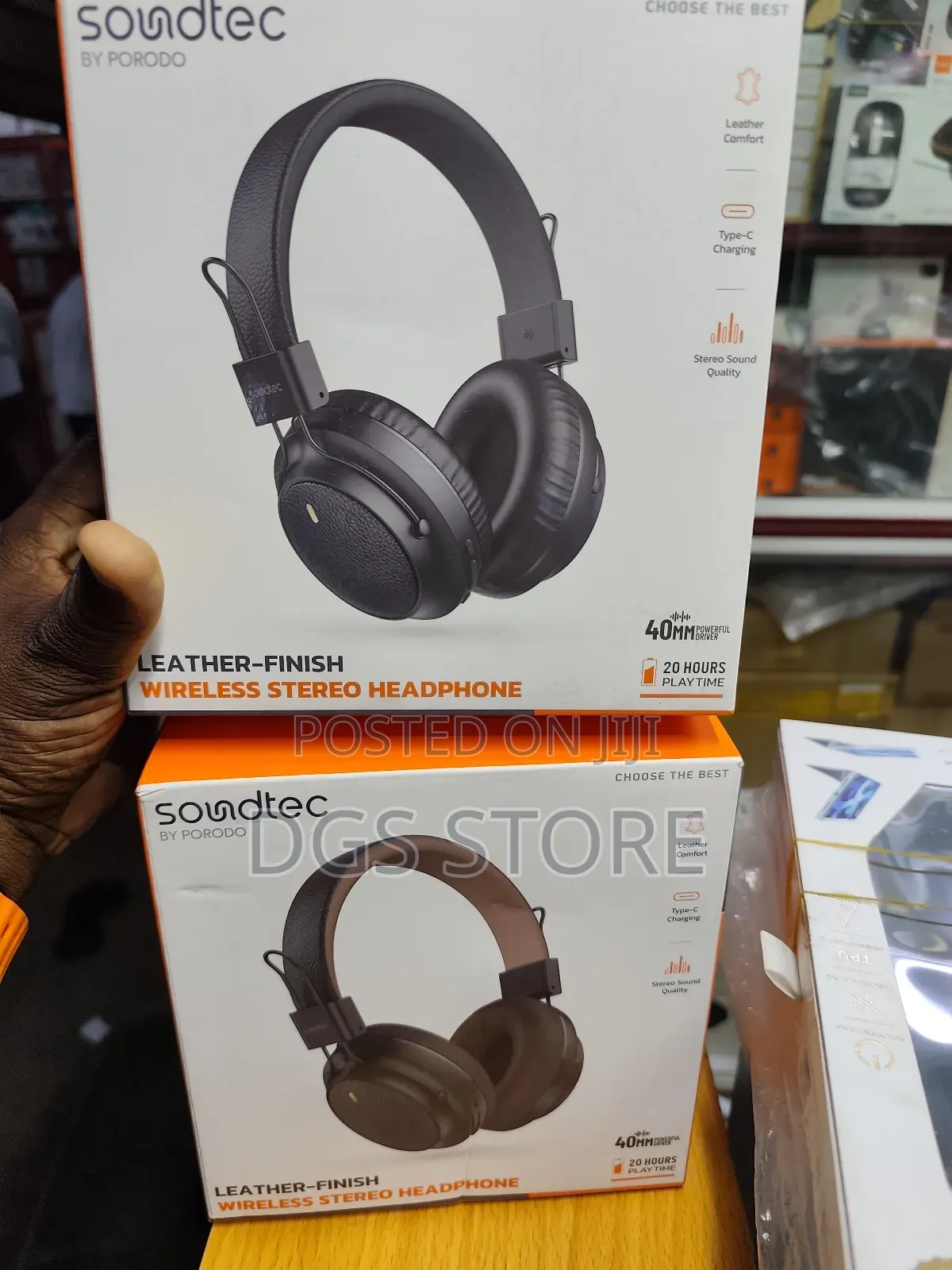 Porodo Soubdtec Leather Finish Wireless Stereo Headphone