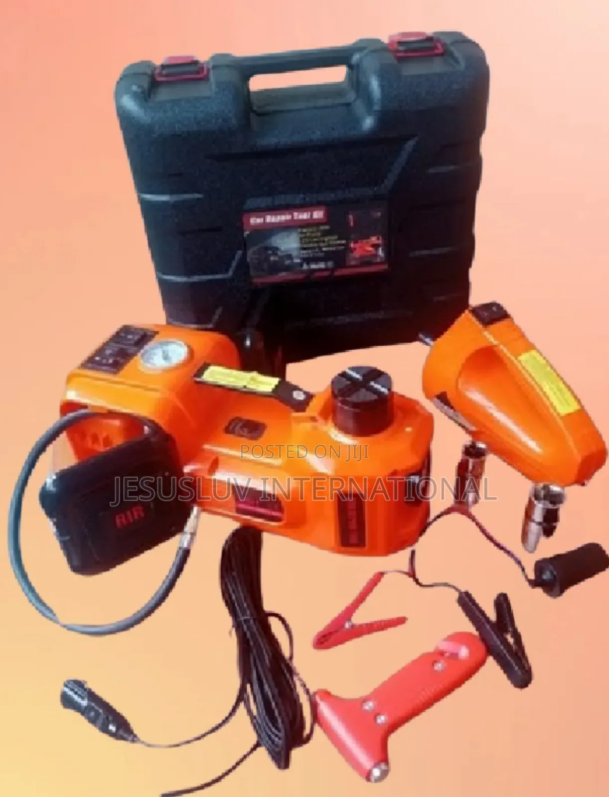 12v Upgraded Electric Car Jack 5 Ton, Impact Wrench,Tire Inflator Pump