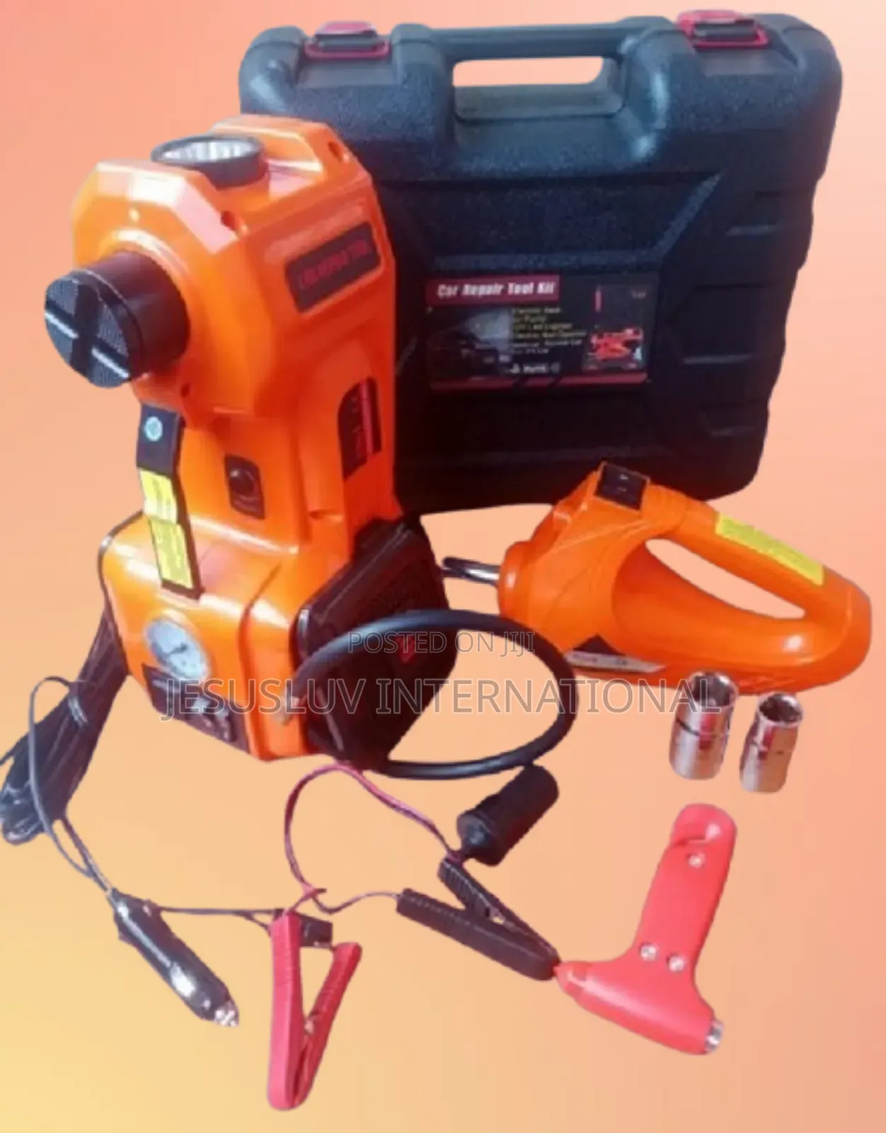 12v Upgraded Electric Car Jack 5 Ton, Impact Wrench,Tire Inflator Pump
