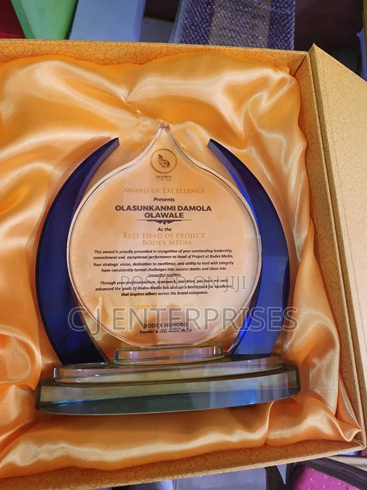 Crystal Glass Award Plaque V66