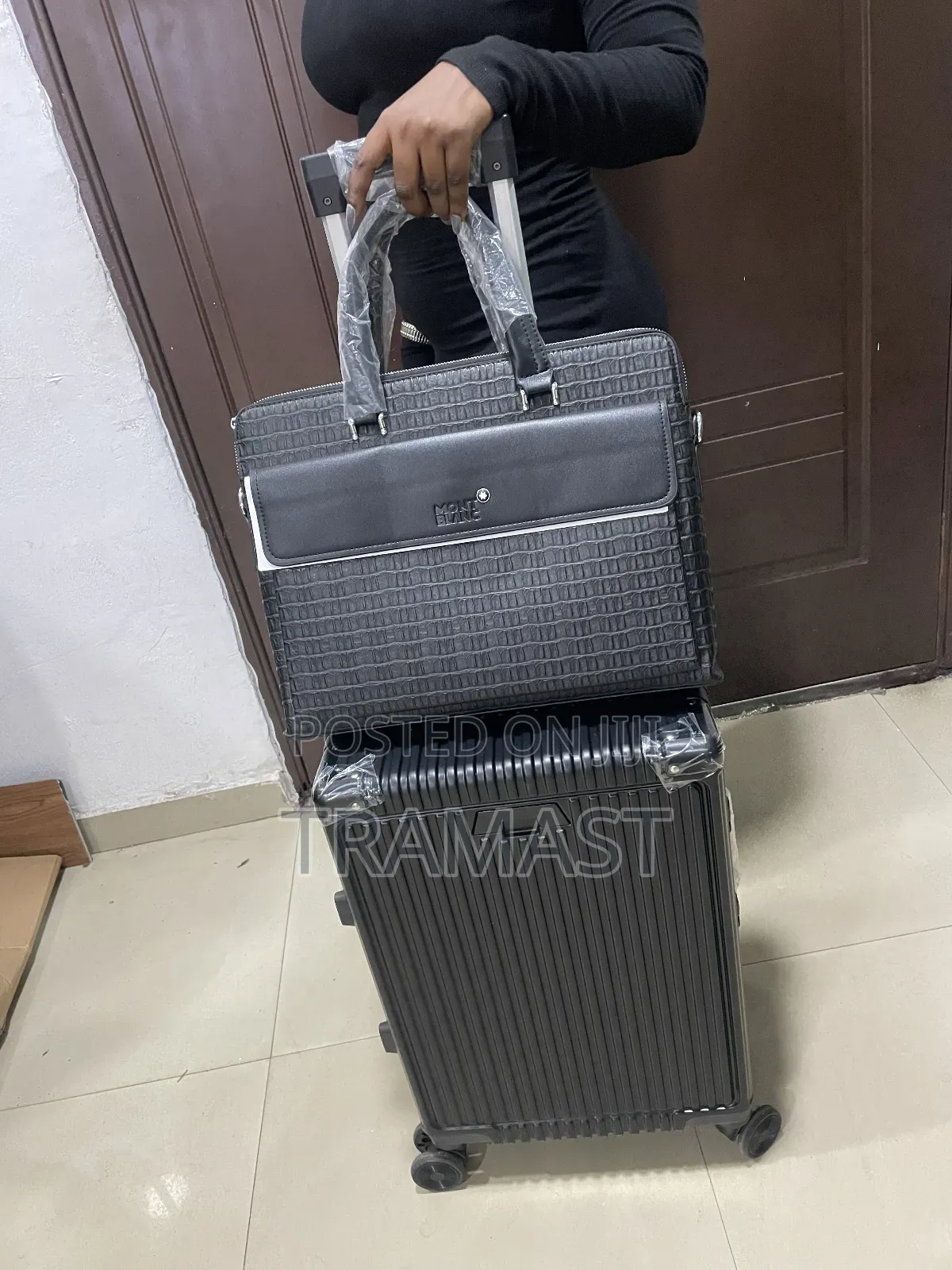 Mont Blanc Laptop Bag + 20 Inch Travel Luggage Combo - Premium Set