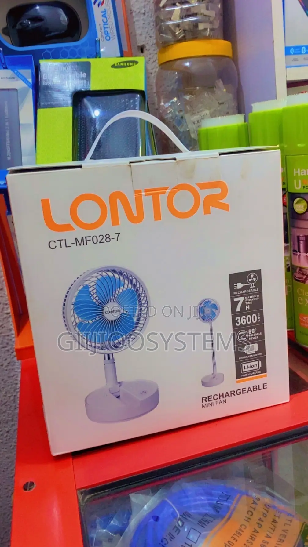 Lontor Rechargeable 7 Inches Stretchy Fan