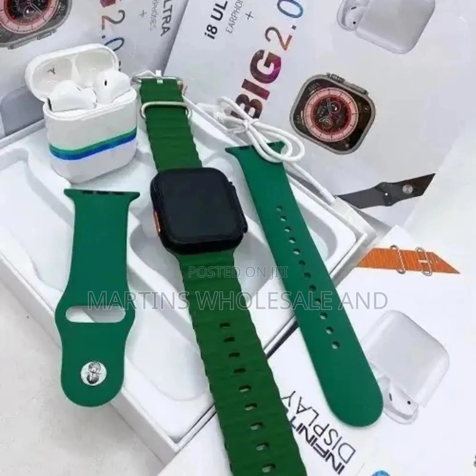 I8 Ultra Combo Smart Watch With Earphones.