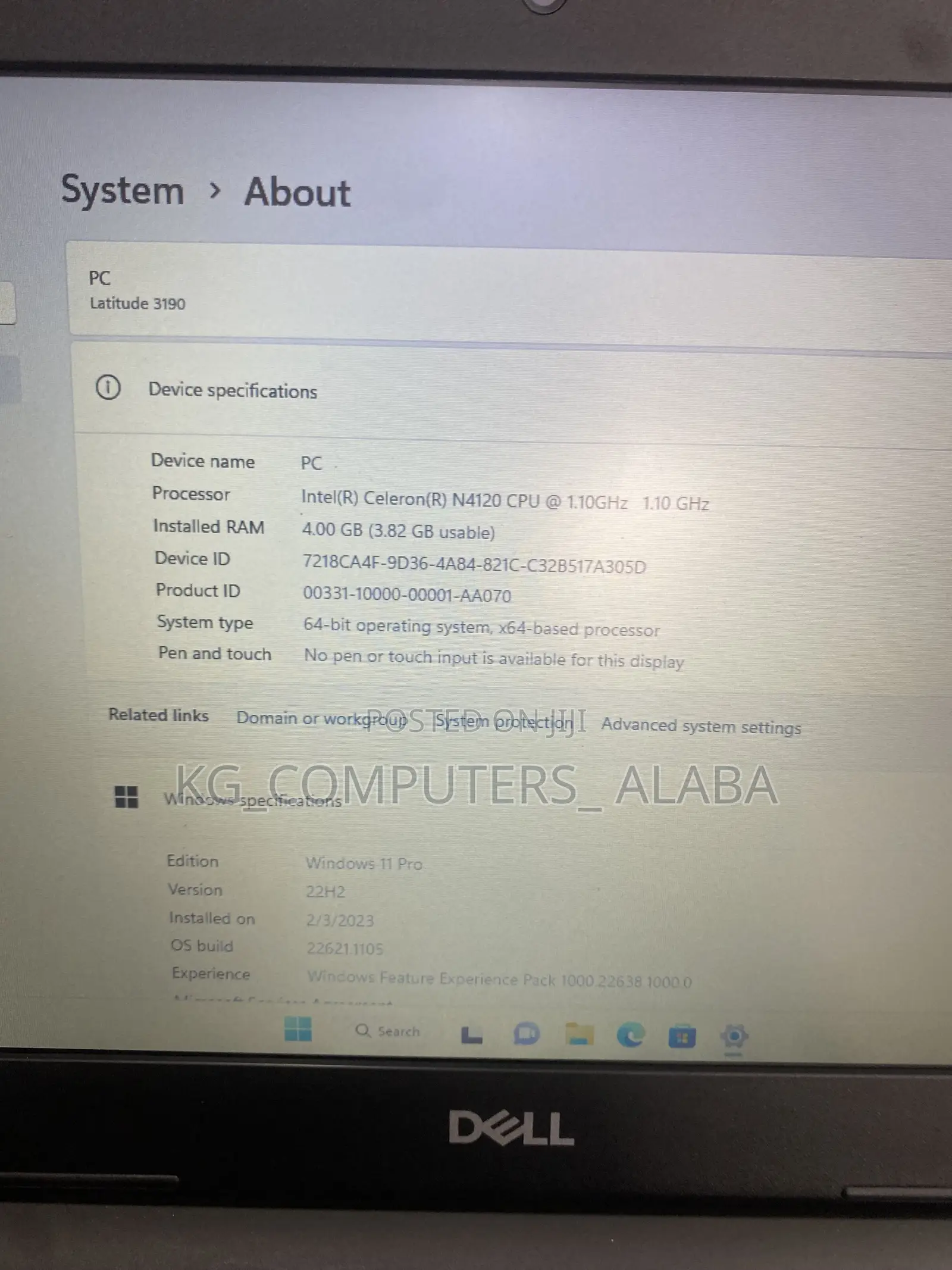 Laptop Dell Latitude 3180 4GB Intel Pentium SSD 128GB