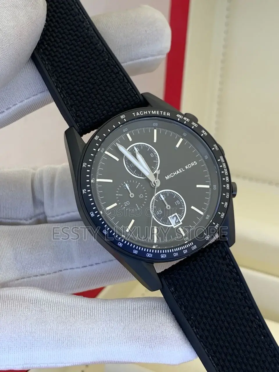 Automatic Michael Kors Chronograph Black Rubber Strap