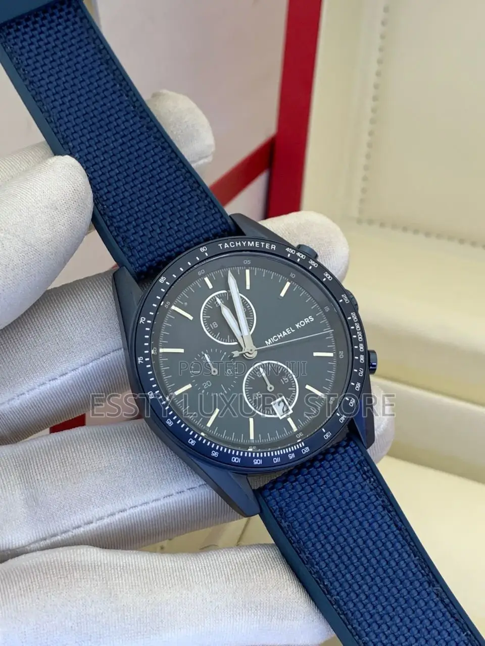 Automatic Michael Kors Chronograph Black Rubber Strap