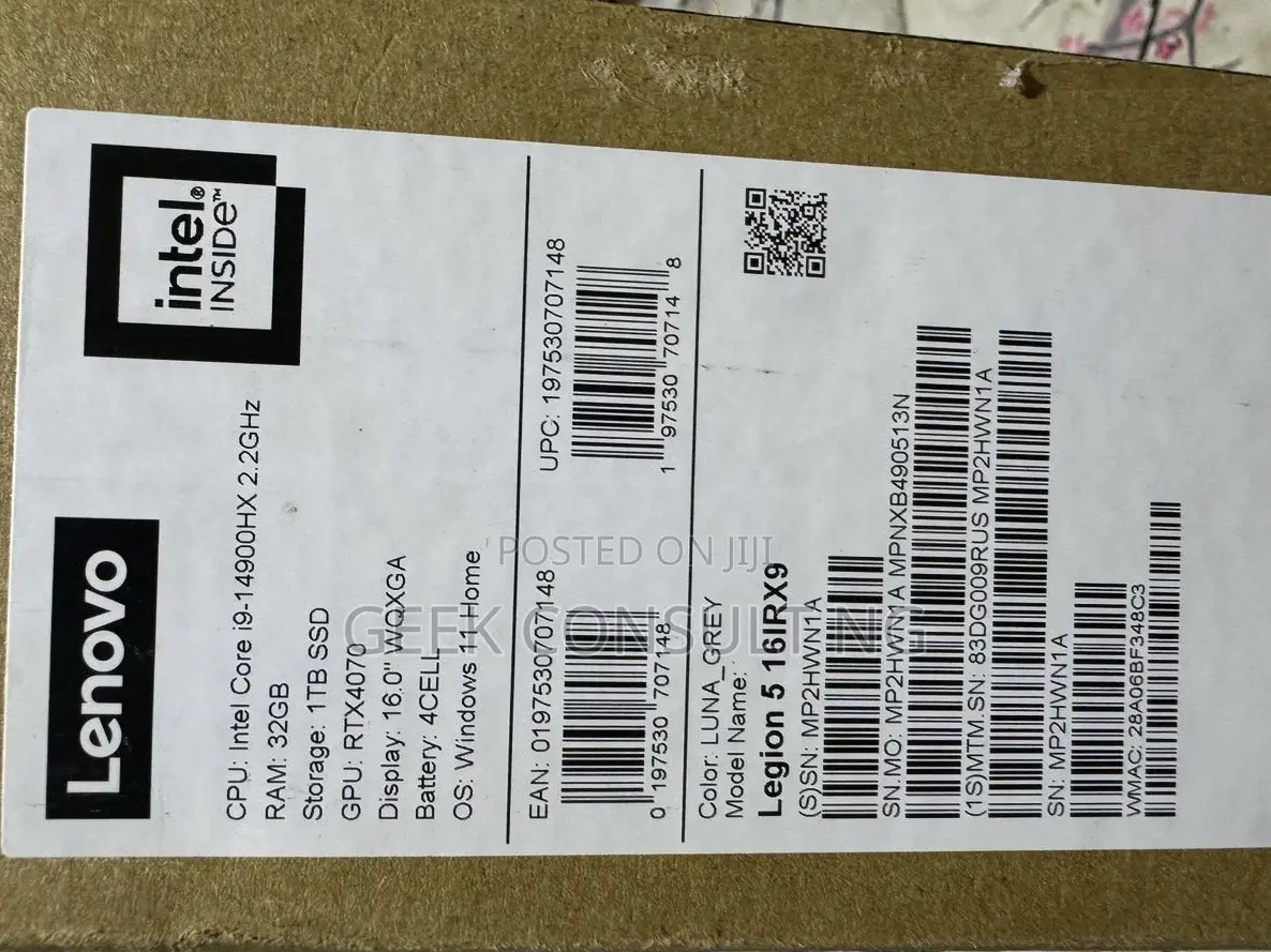 New Laptop Lenovo Legion 5 32GB Intel Core i9 SSD 1T