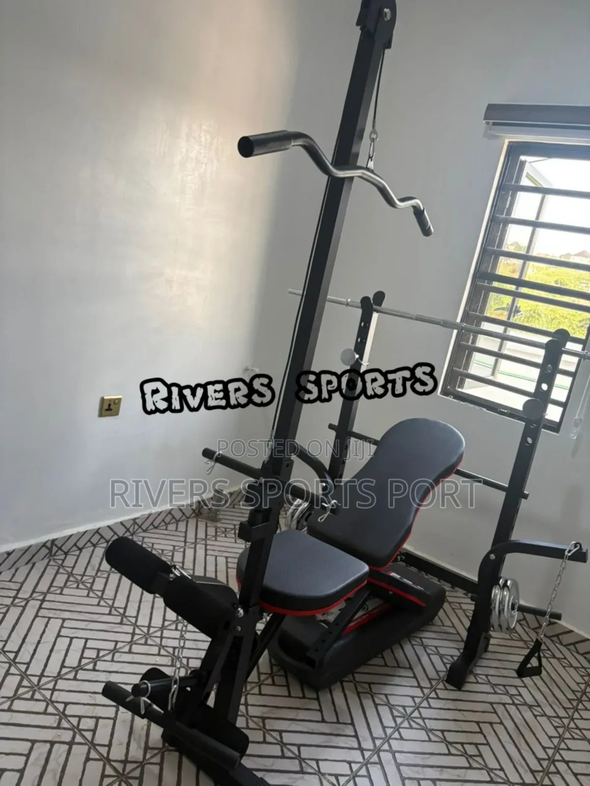 Deluxe Weight Bench Press With Latpull, Preacher Curl, Knee Bends