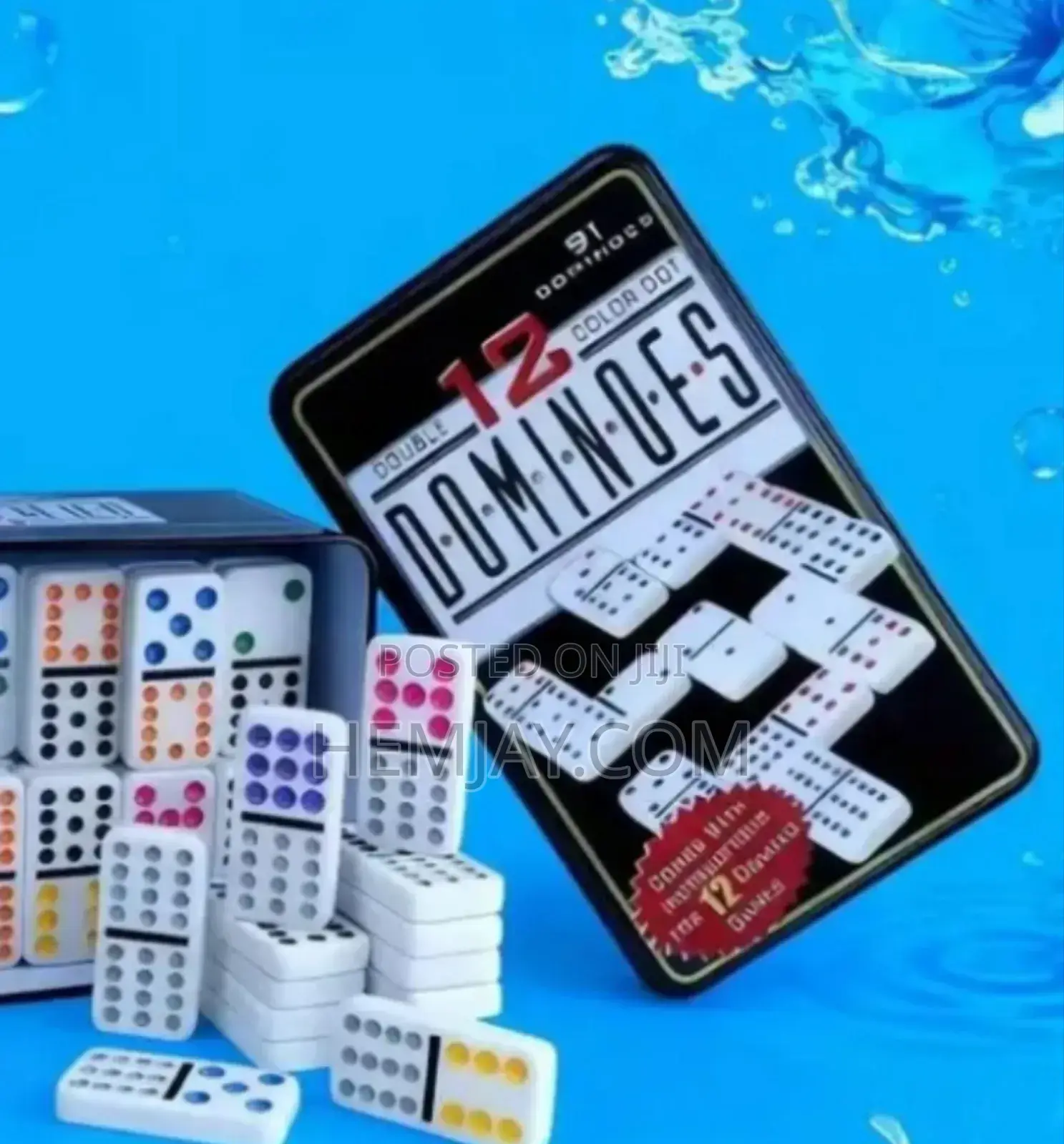 Quality Dominoes Game. '28 Color Dot Dominoes"
