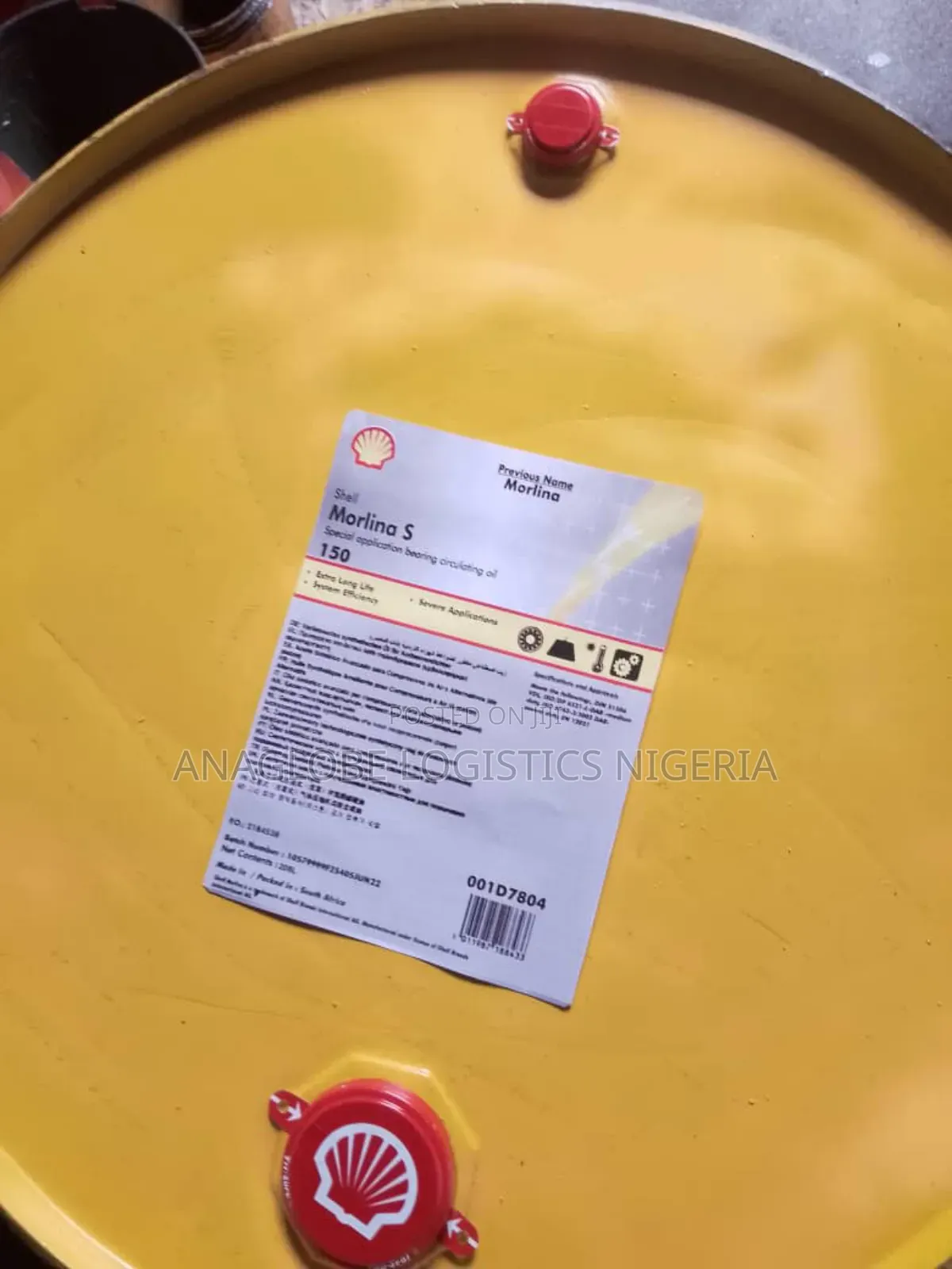 Shell Morlina S2 B 150 Industrial Bearing Nd Circulating Oil