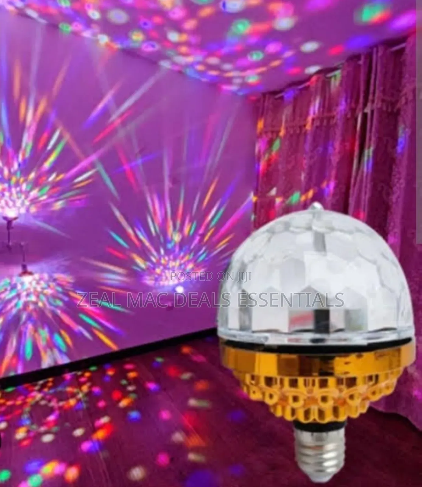 Colorful Rotating Disco Led Light Bulb With a Flexible Lamp Holder