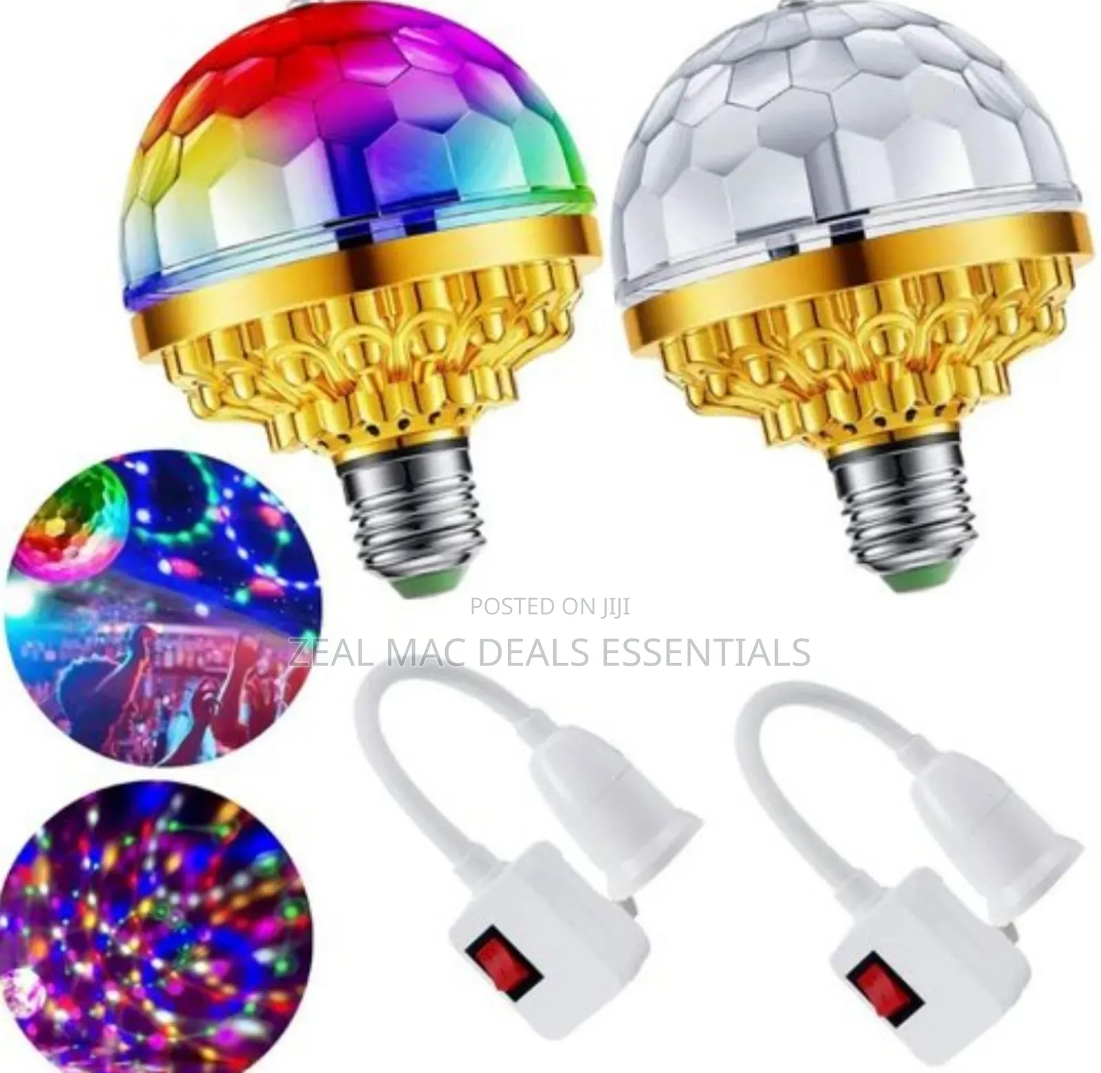 Colorful Rotating Disco Led Light Bulb With a Flexible Lamp Holder
