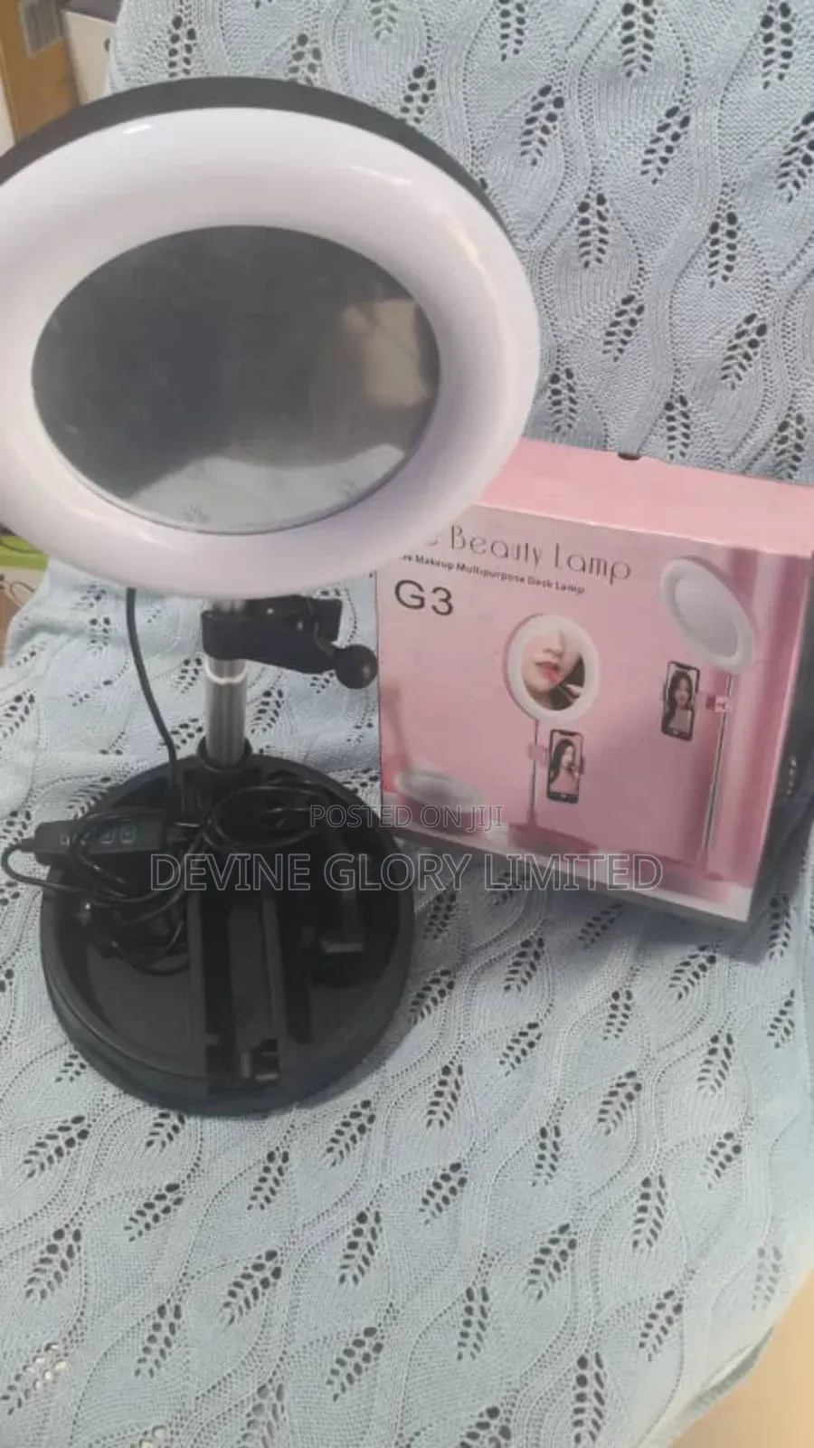 G3 Live Makeup Desk Lamp – 3-in-1 Ring Light, Mirror Phone Holder