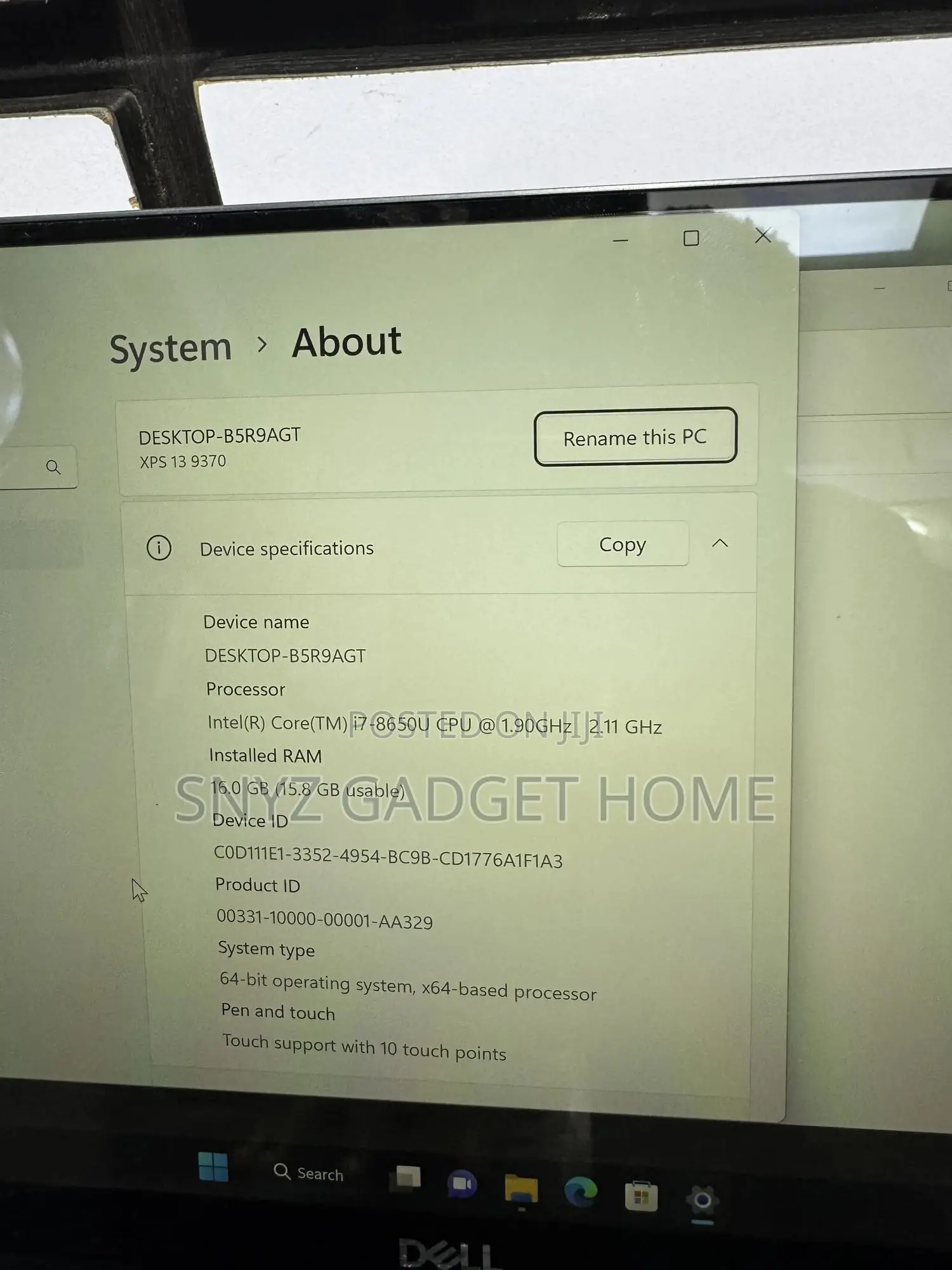 Laptop Dell XPS 13 9370 16GB Intel Core I7 SSD 512GB