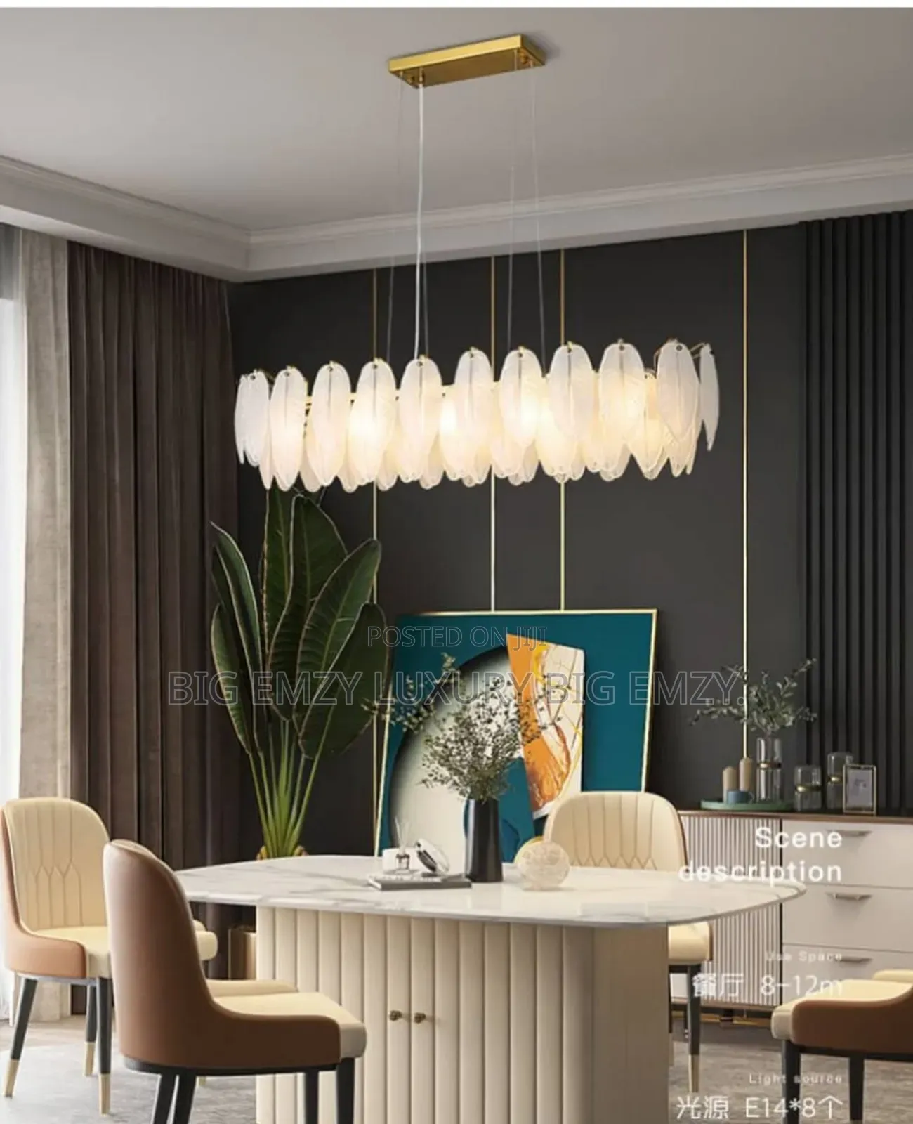 800mm Feather Chandelier Light