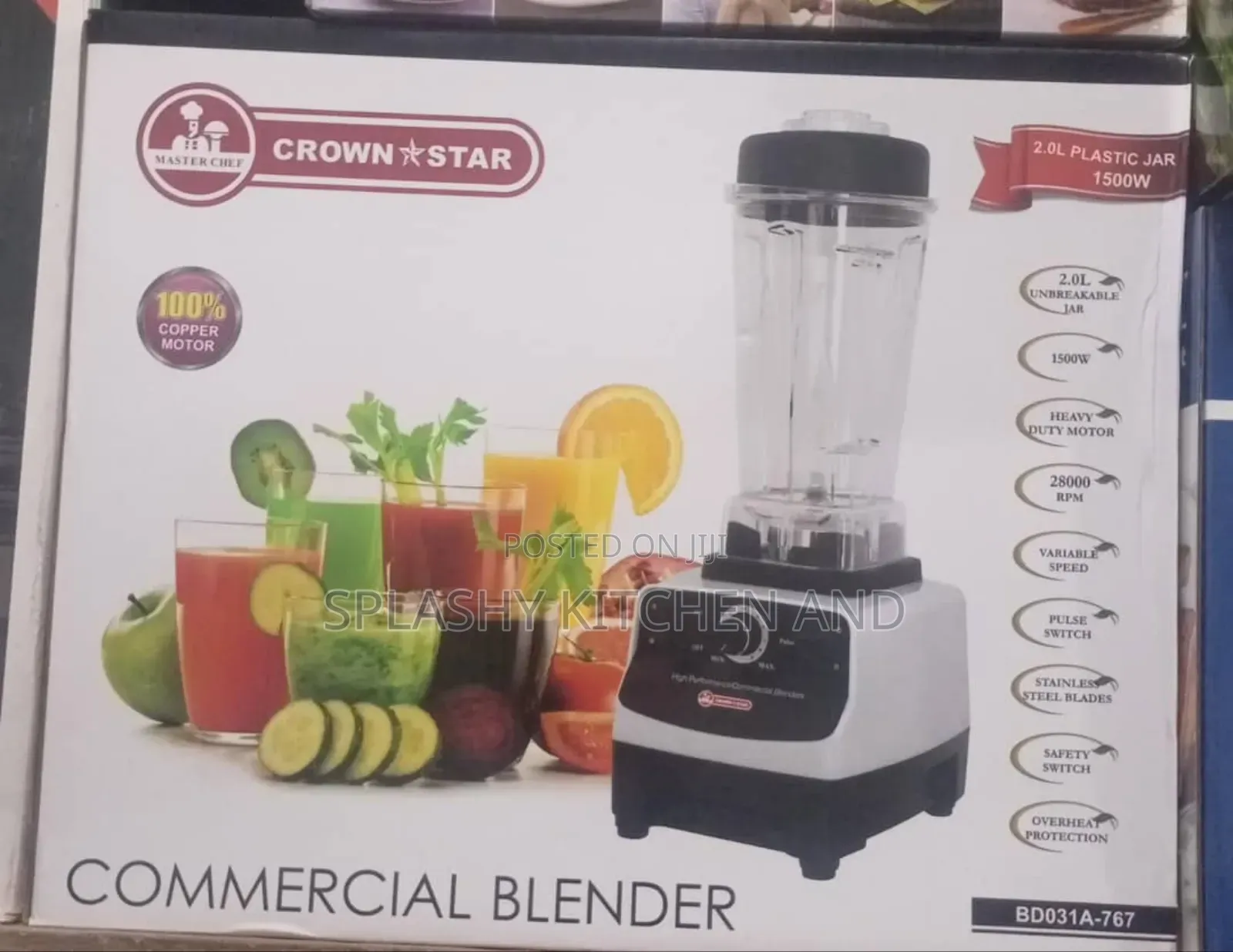 Crown Star Commercial Blender- 1500w