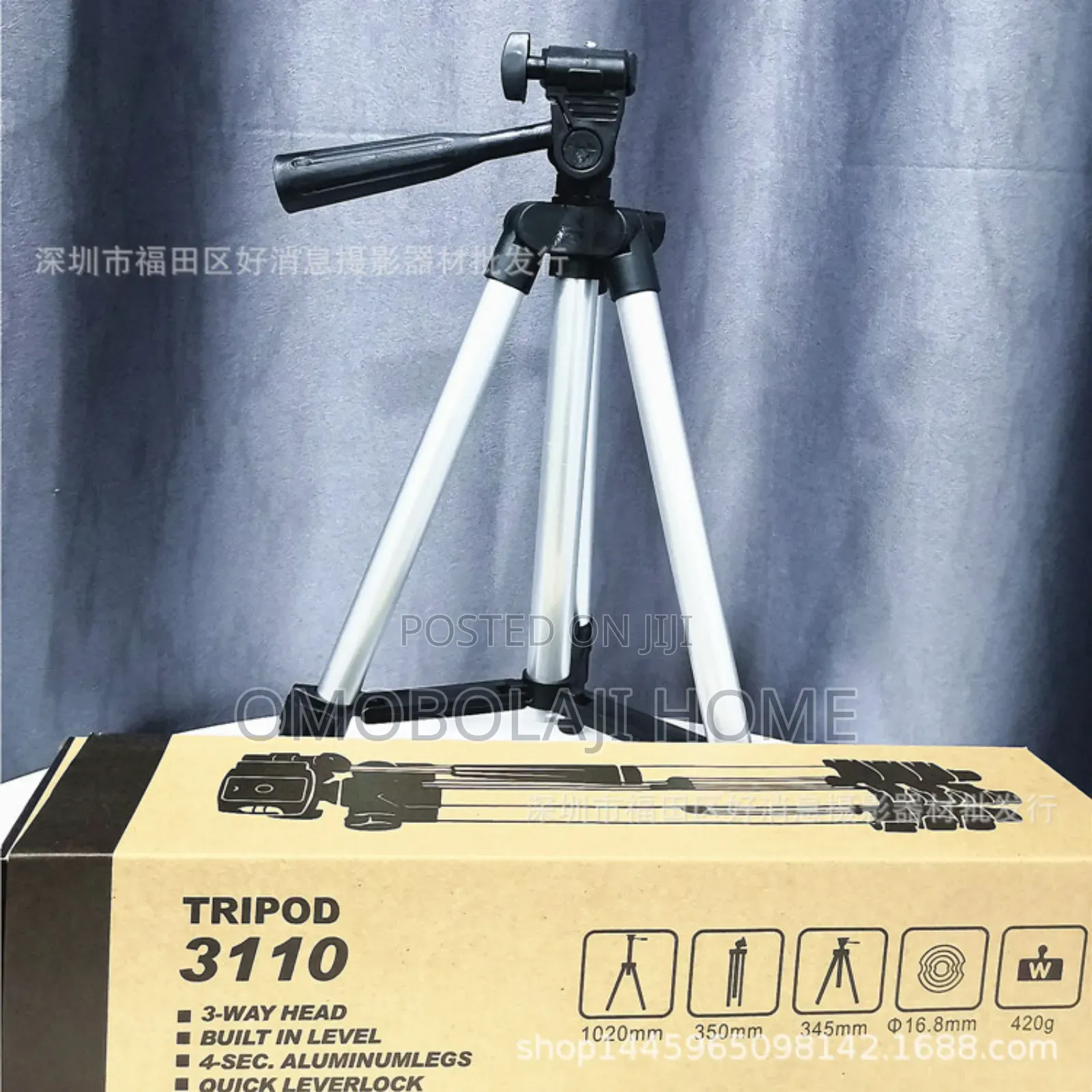 3110 Adjustable Height Self Leveling Phone Tripod Stand Holder