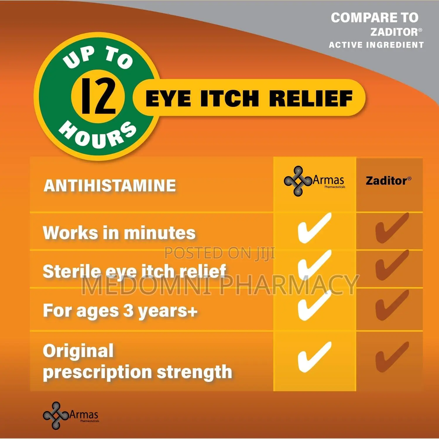 Ketotifen Fumarate Allergy Eye Drops 0.17 Fl Oz – 12-Hour Itch Relief