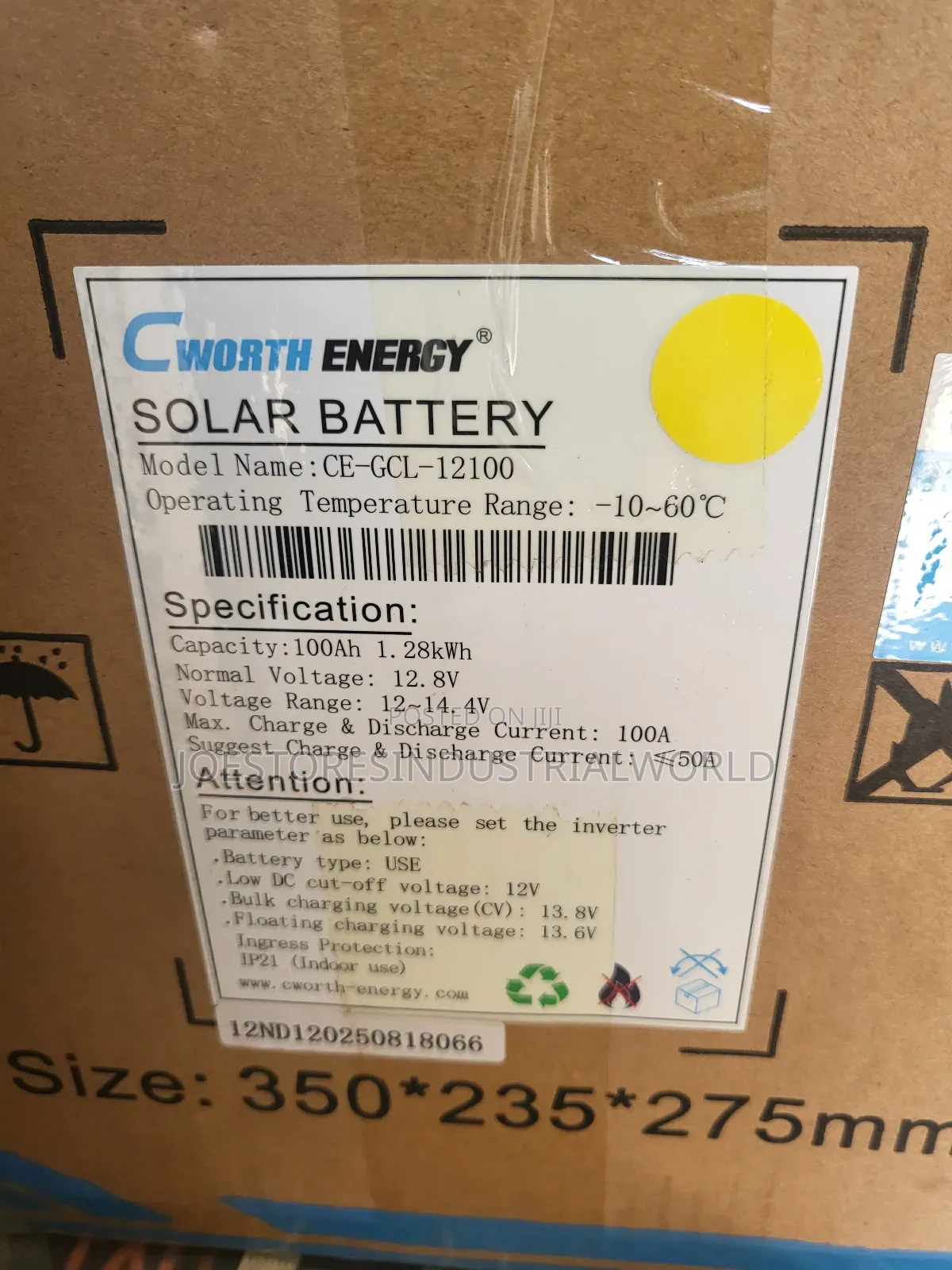 Cworth 1.28kwh 100ah 12.8v