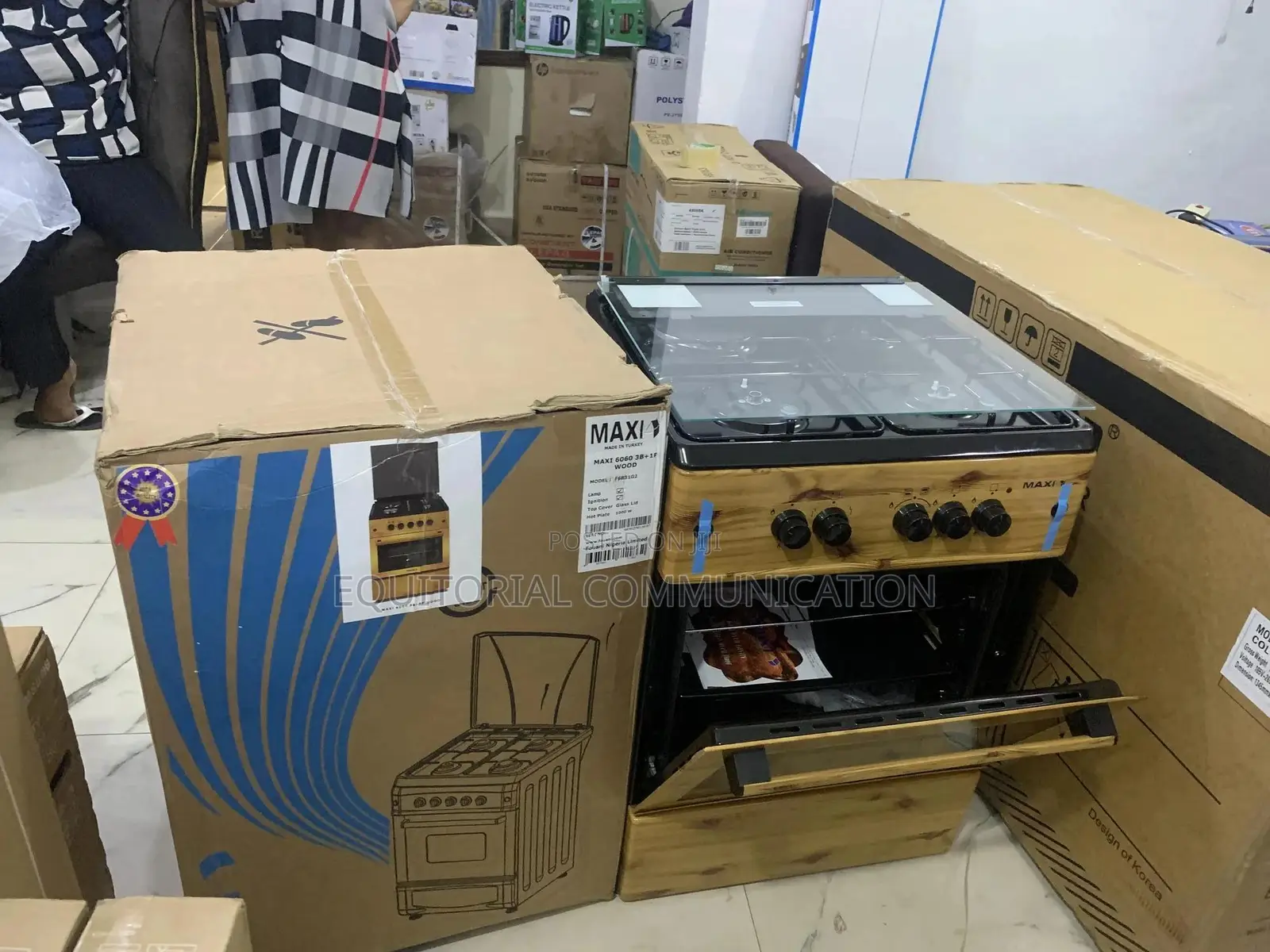 Maxi Wood Gas Cooker 6060 – 3 Gas Burners 1 Electric Plate