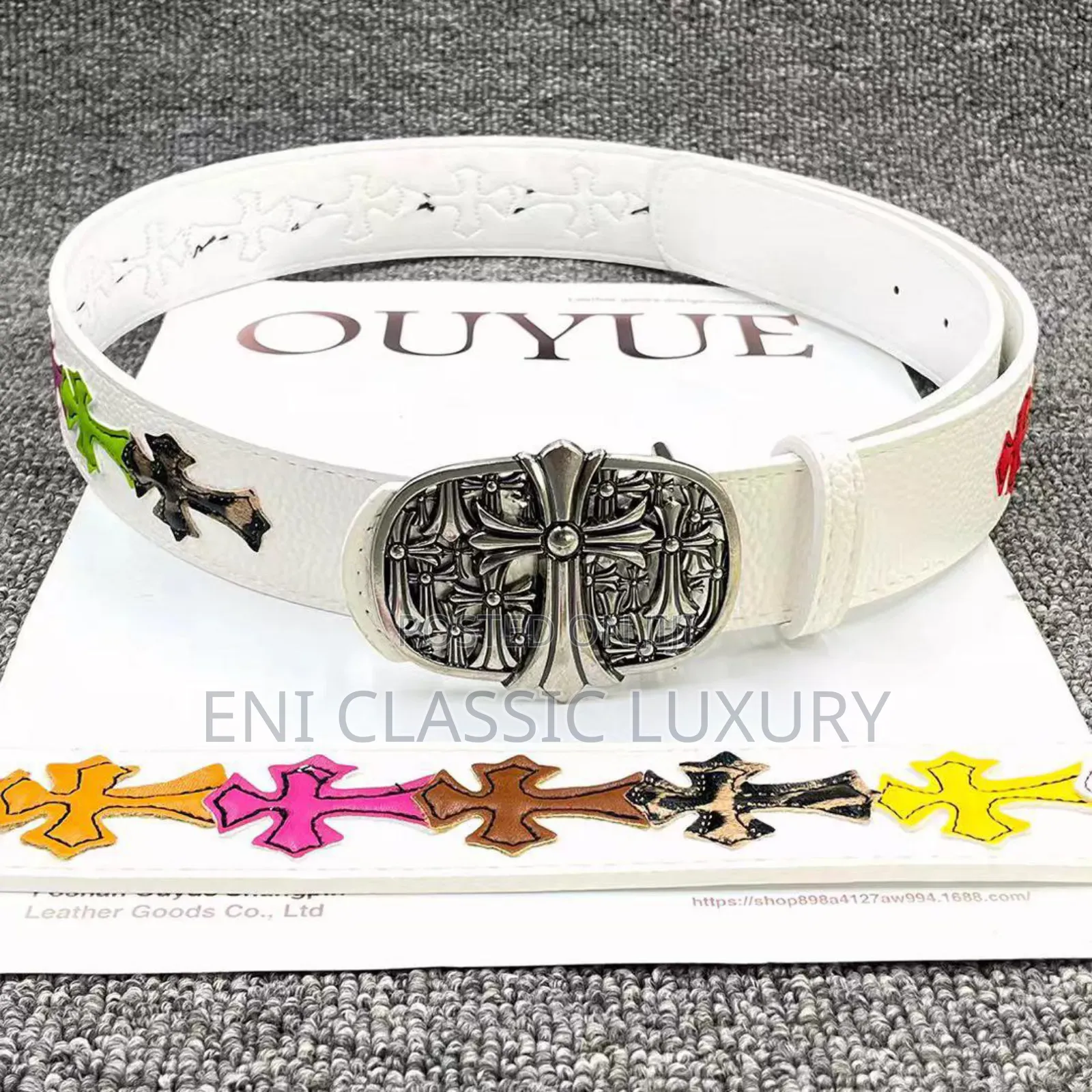 Pure Quality Luxury Men's Belts Chrome Heart Well Banded Package