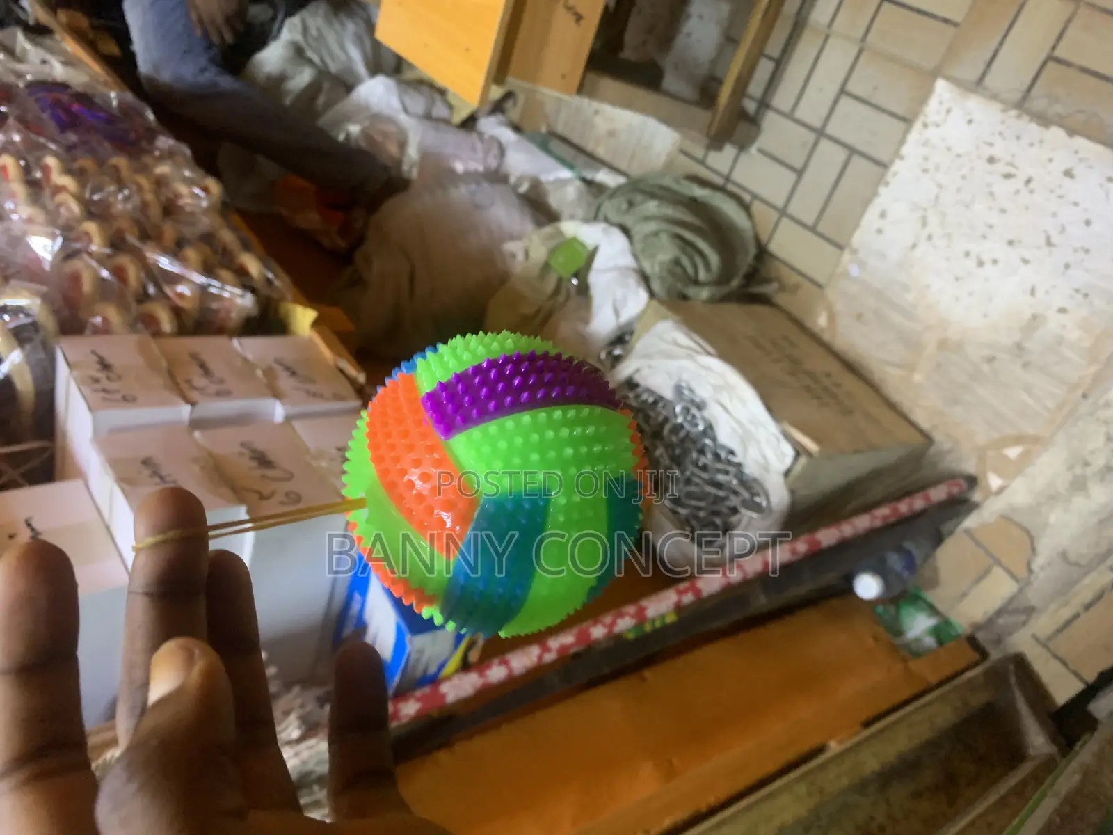 Multi-Colored, Spiky, Light-Up Pet Toy Ball