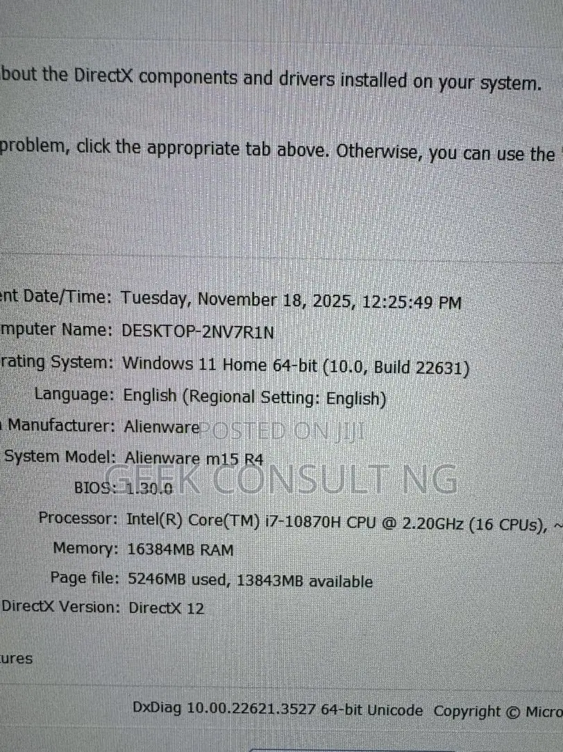 Laptop Dell Alienware M15 R4 16GB Intel Core i7 SSD 1T