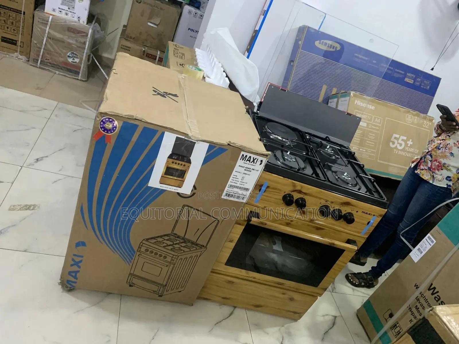 Maxi 6060 Family Gas Cooker – Wood Design