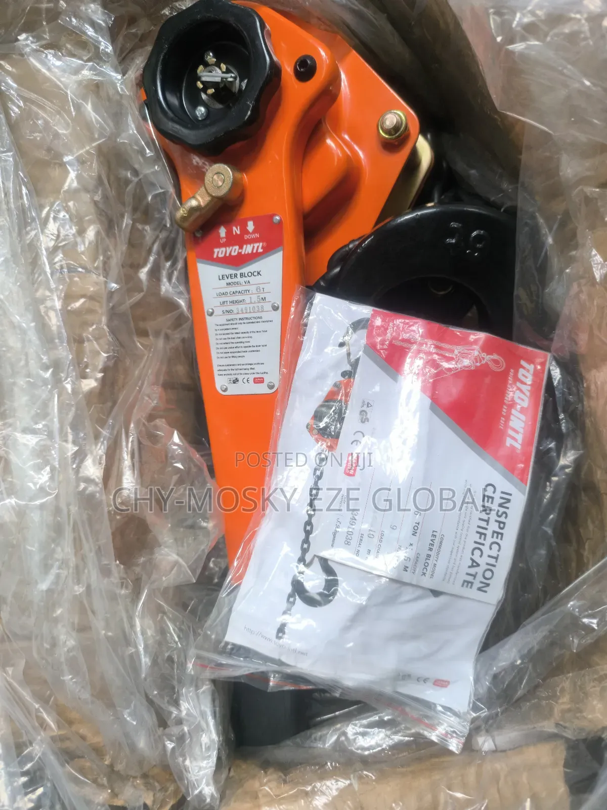 Lever Hoist/Come Along (6tonx1.5m)
