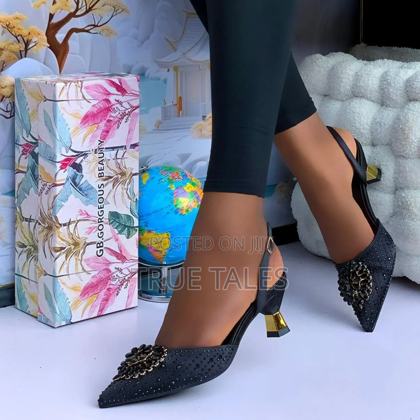 Female Rhinestone Embellish Slingback Heels.  #It. Sizes 37-46