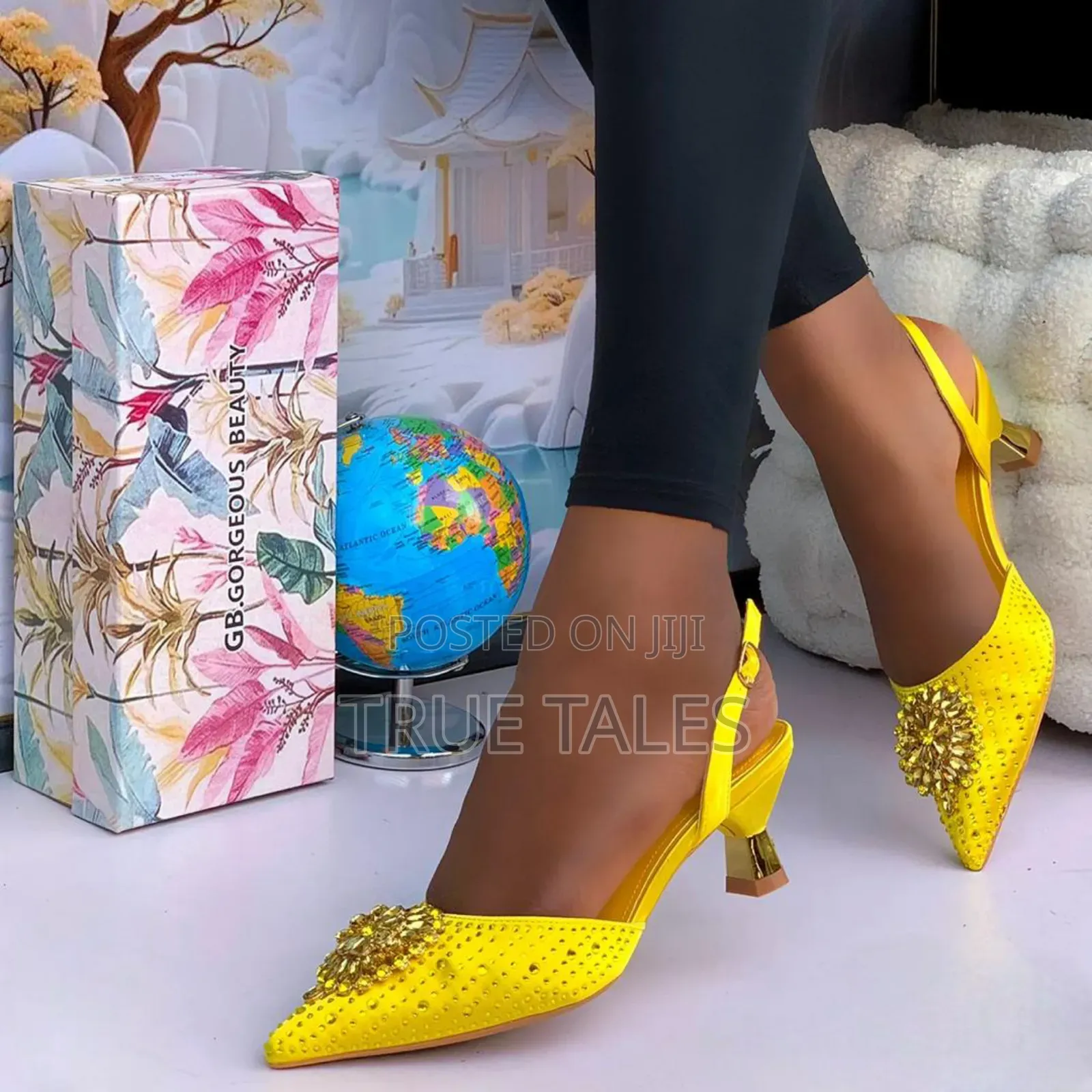 Female Rhinestone Embellish Slingback Heels.  #It. Sizes 37-46