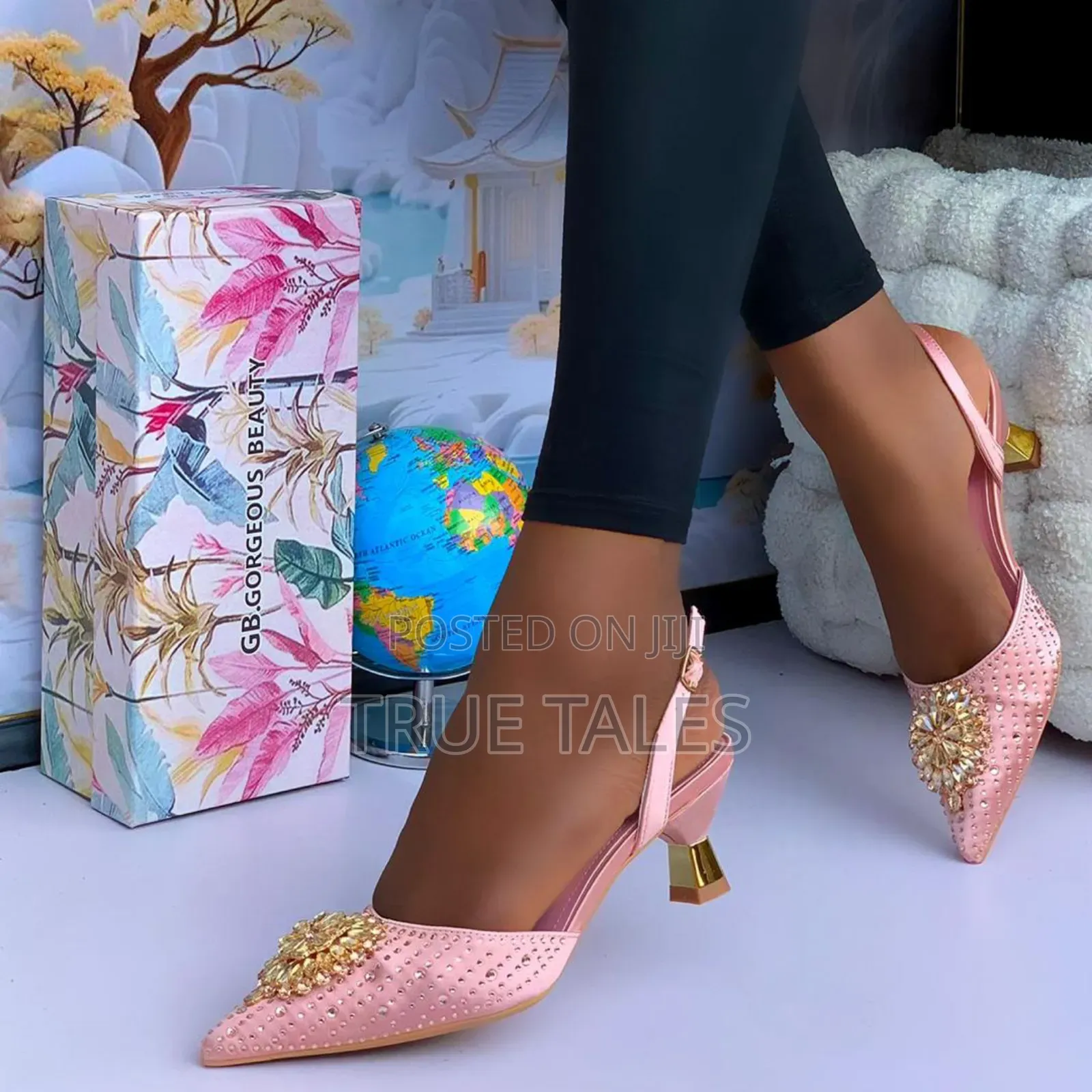 Female Rhinestone Embellish Slingback Heels.  #It. Sizes 37-46