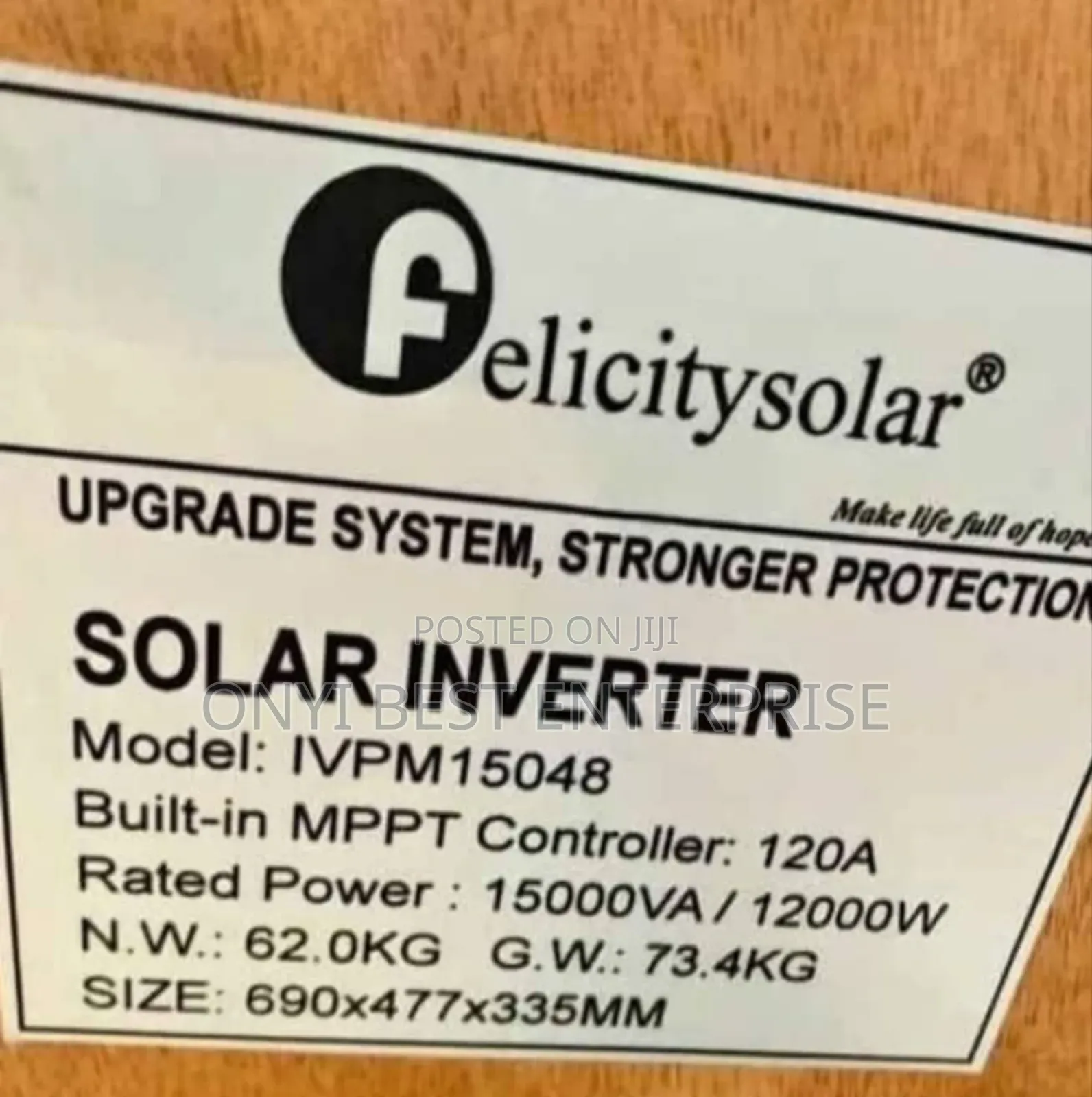 Felicity Solar Hybrid Inverter MPPT 15kva48v