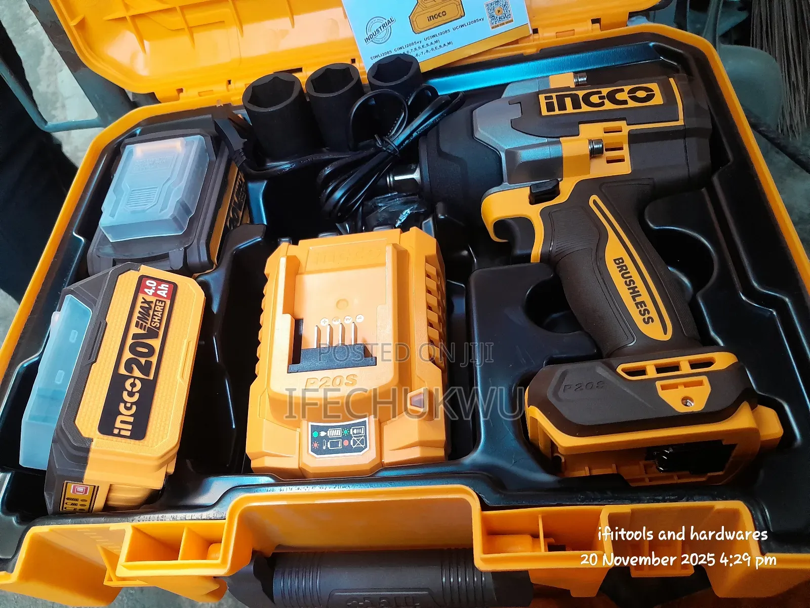 1⁄2 Inch Rechargeable Impact Wrench Ingco
