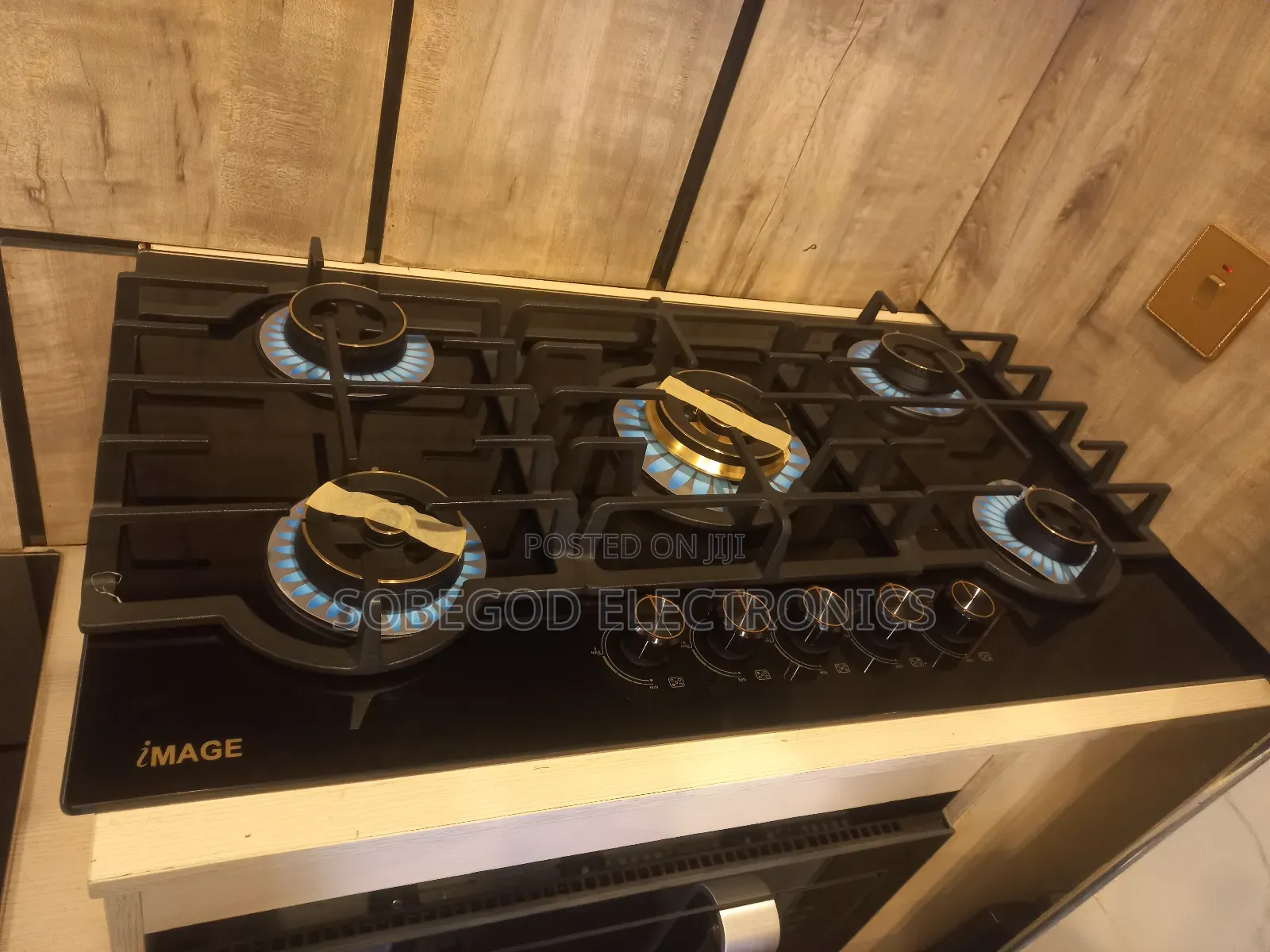 Image Inbuild 5 Burners Automatic Gas Cooker Hob 60x90cm (100%,Cooper)