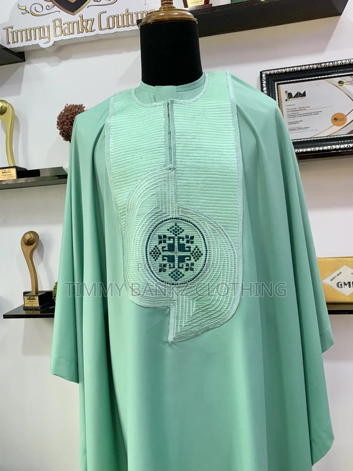 Mint Green Men's Agbada/Native Wear